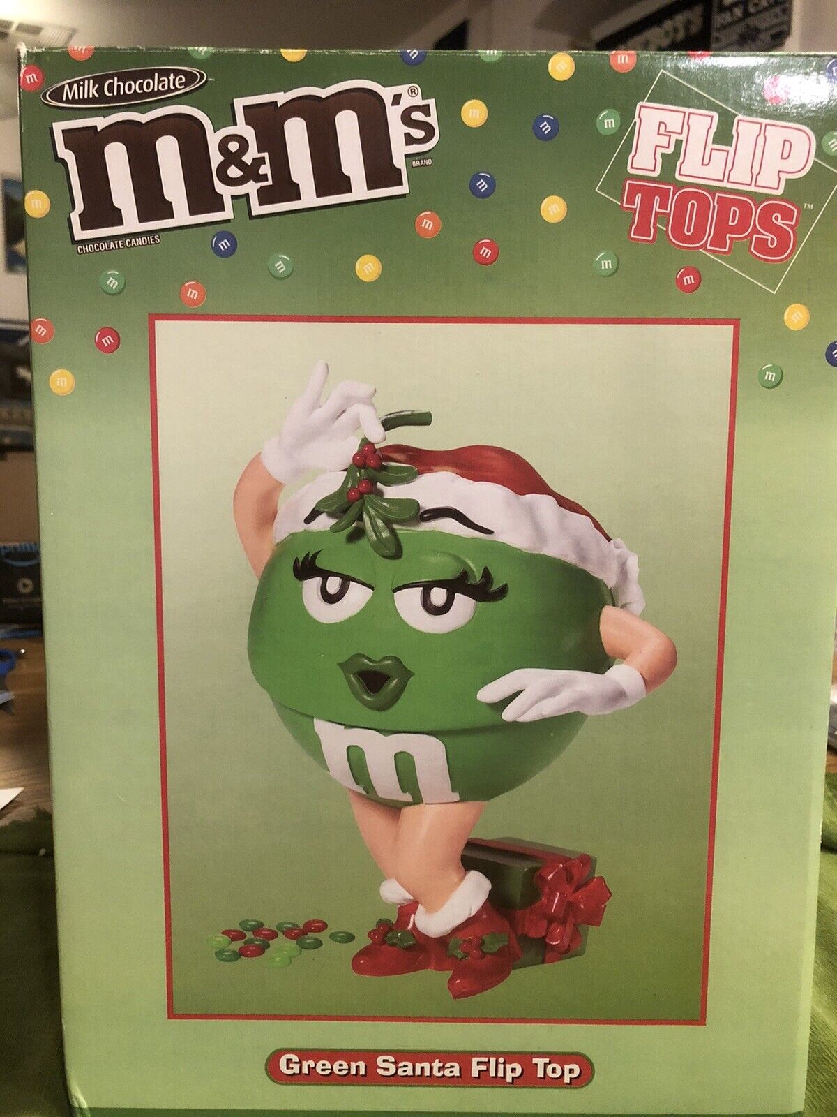 Green M&M\'s Santa Flip Top Used 2005