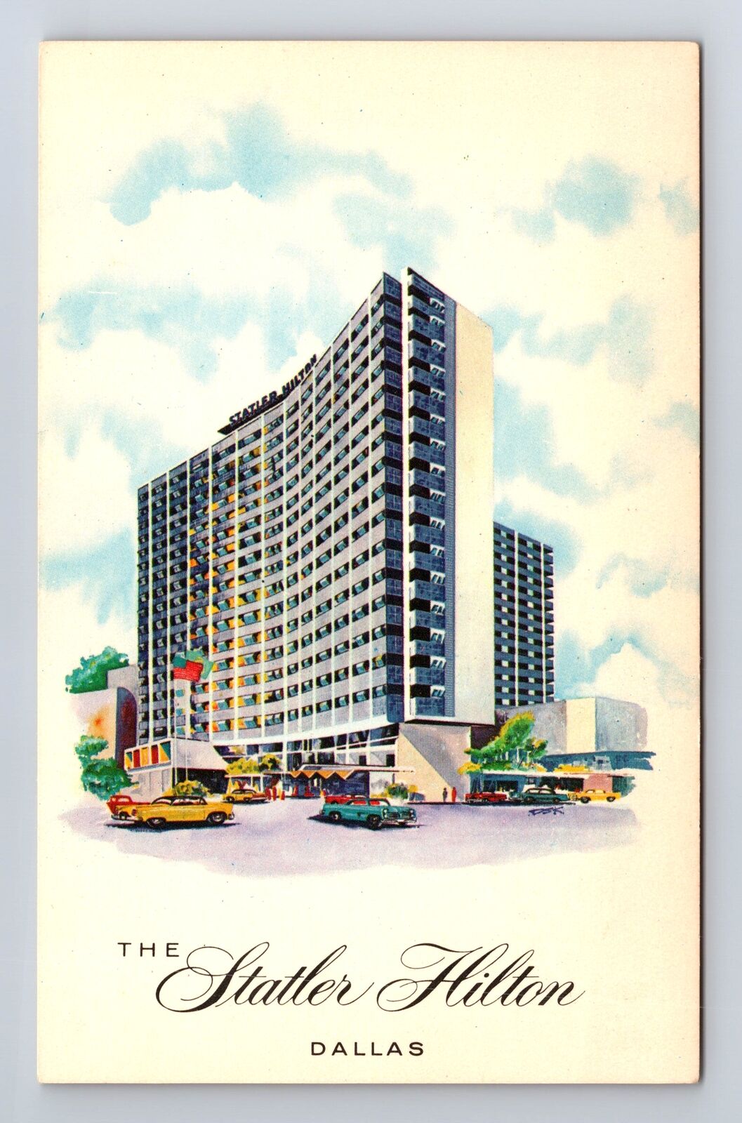 Dallas TX-Texas, The Statler Hilton, Advertisement, Antique, Vintage Postcard