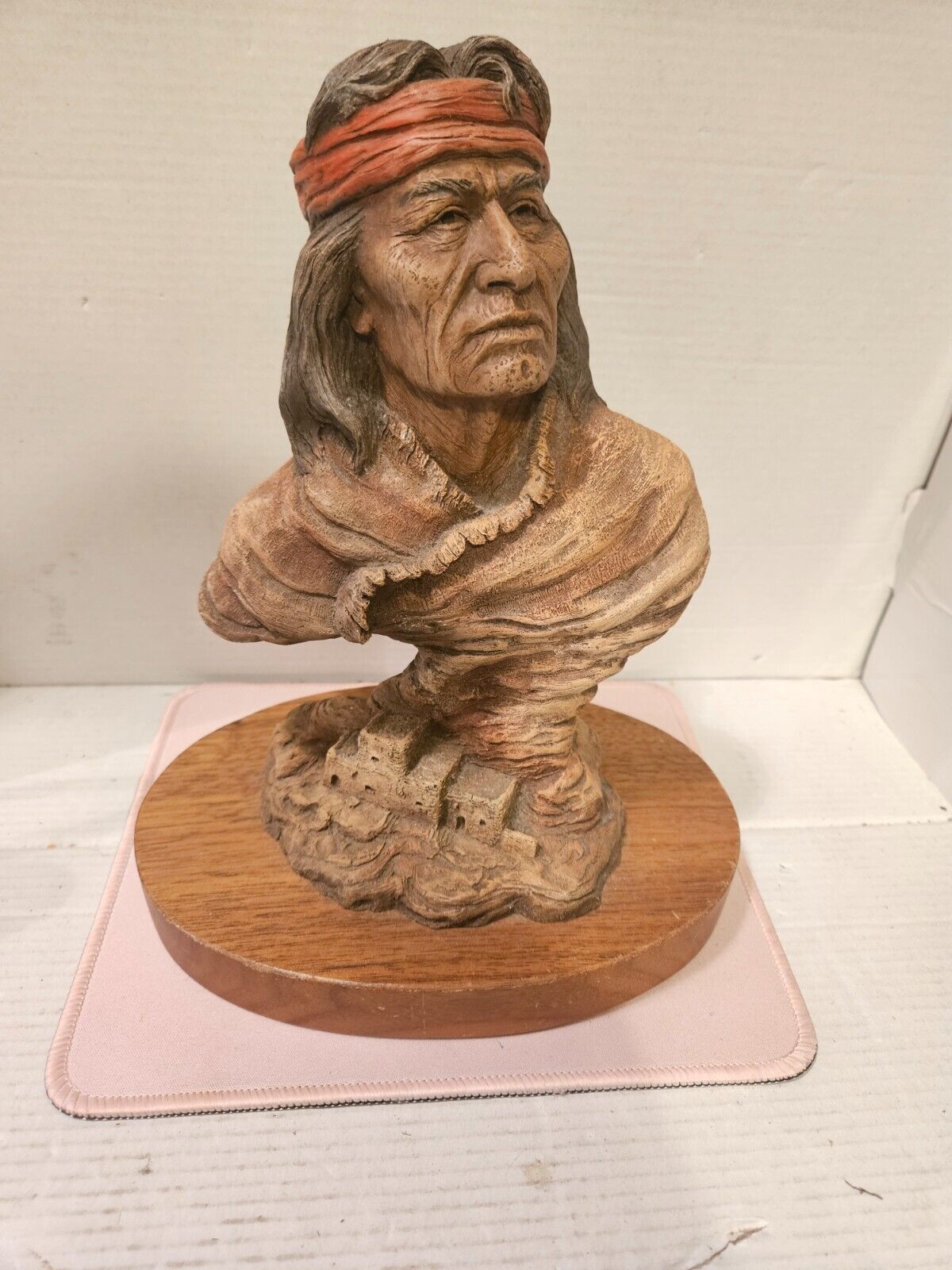 Native American Sculpture Neil J Rose Peaceful One Signed 424/2500 Estate Find