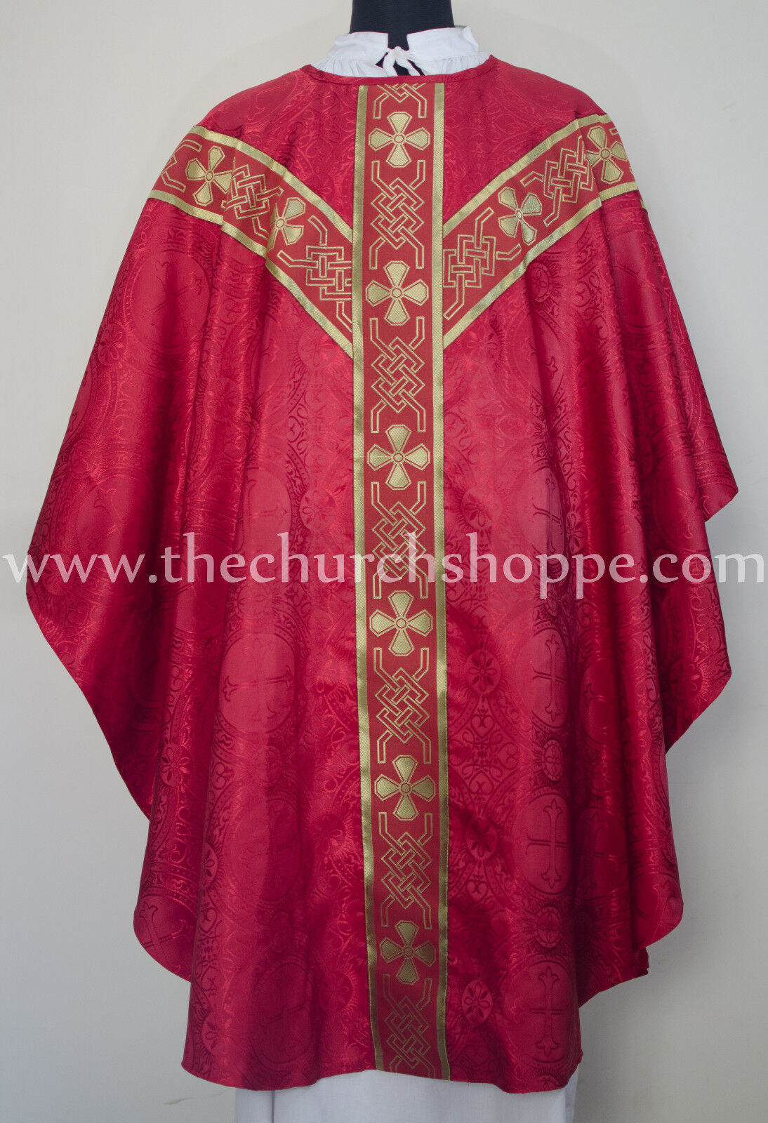 Red gothic vestment & stole set,Gothic chasuble,casula,casel