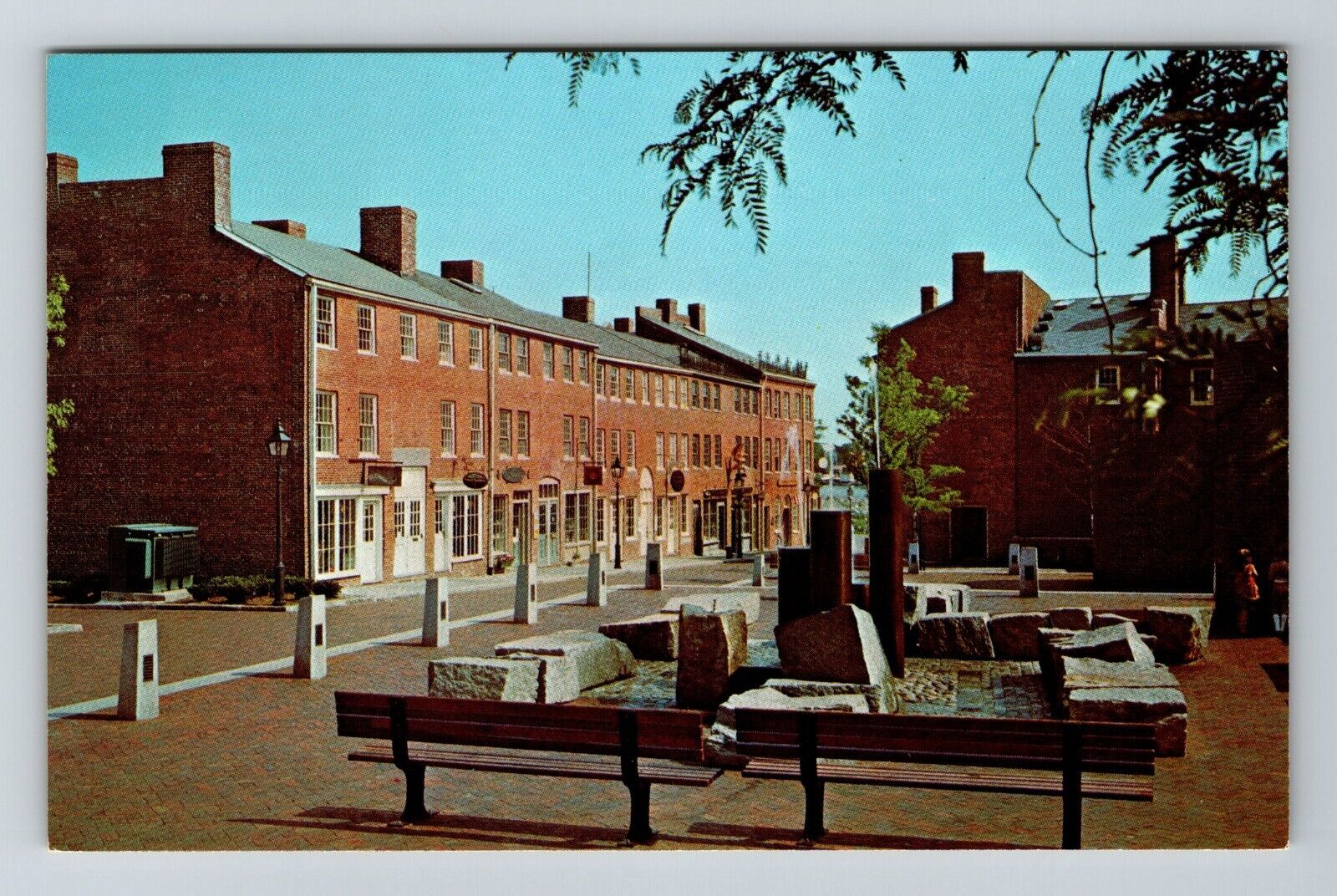 Newburyport MA-Massachusetts, Inn Street Mall, Scenic View, Vintage Postcard