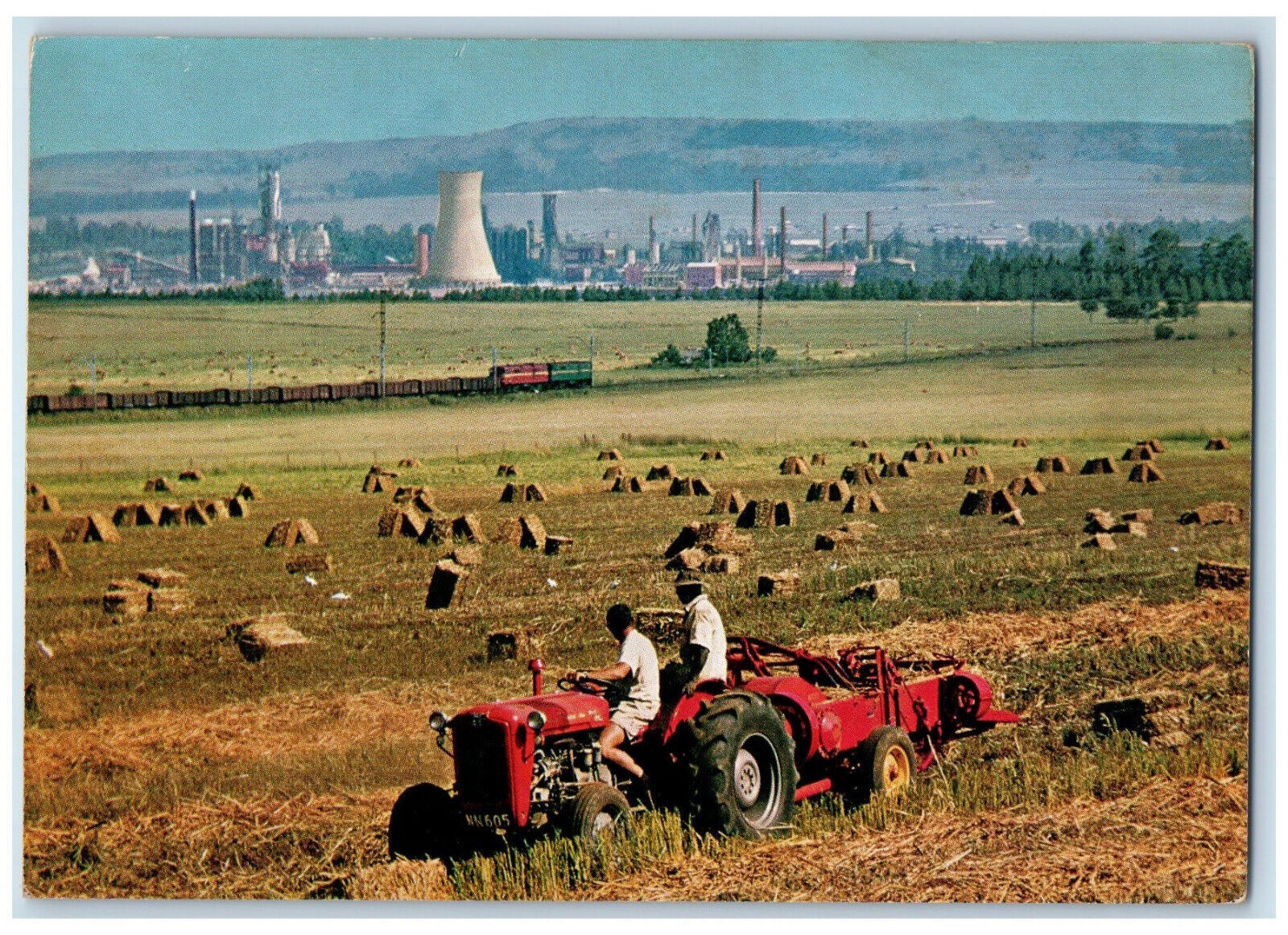 c1950's Tractor Barn Agriculture and Industry Near Newcastle Unposted Postcard