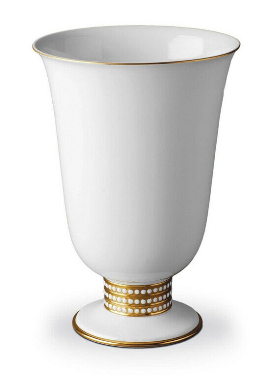 L\'Objet Perlee Gold Footed Vase