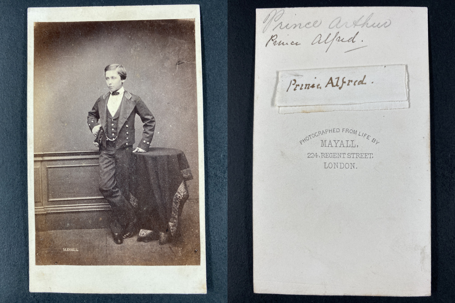 Mayall, London, Prince Alfred of the United Kingdom 1861 Vintage cdv albumen print.Al