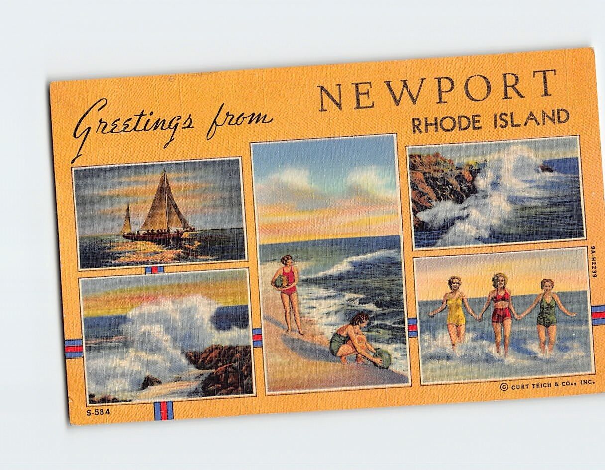 Postcard Greetings from Newport Rhode Island USA