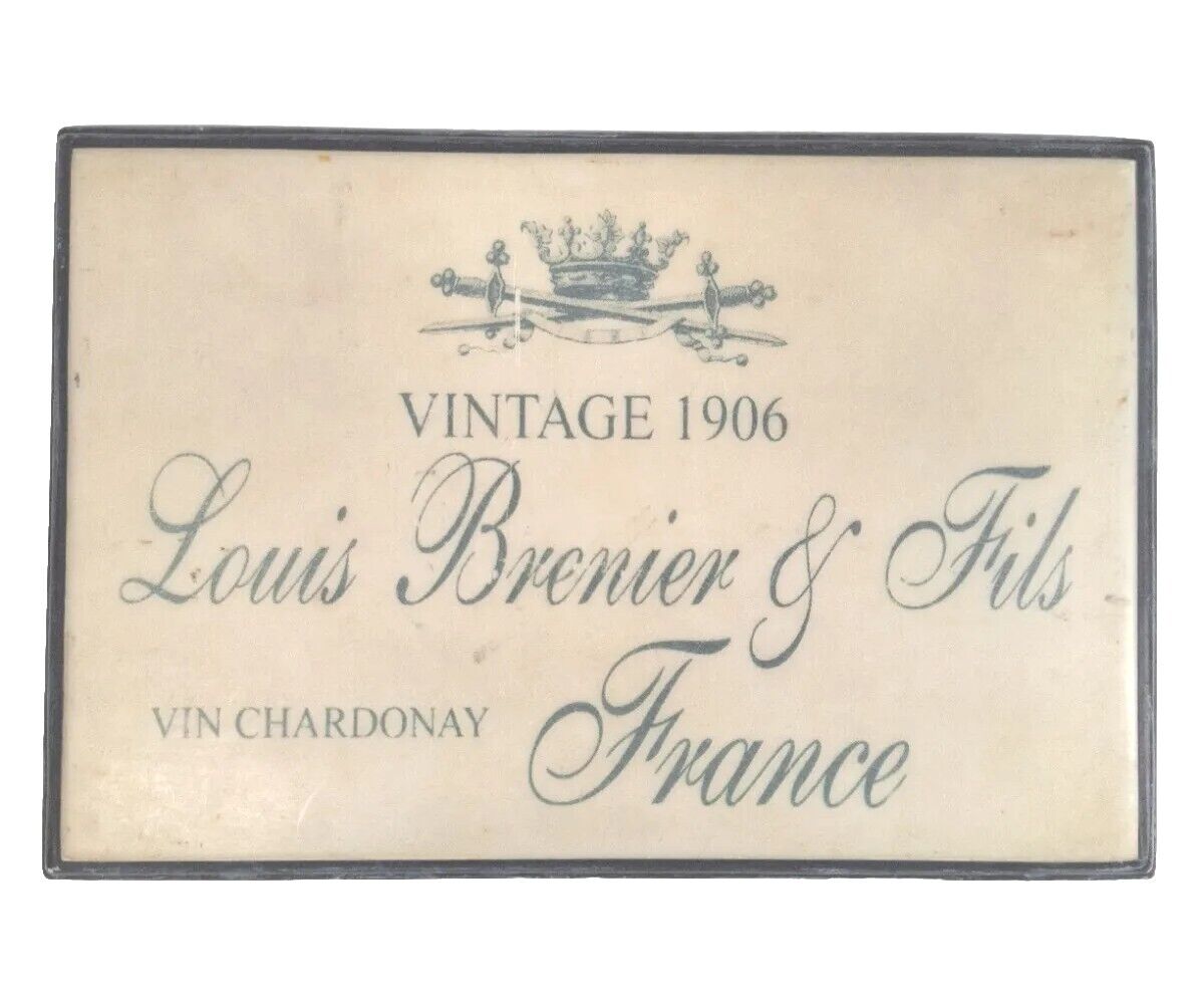 Louis BERNIER & FILS  VIN CHARDONNAY FRANCE Vintage 1906 Heavy Stone Plaque Sign