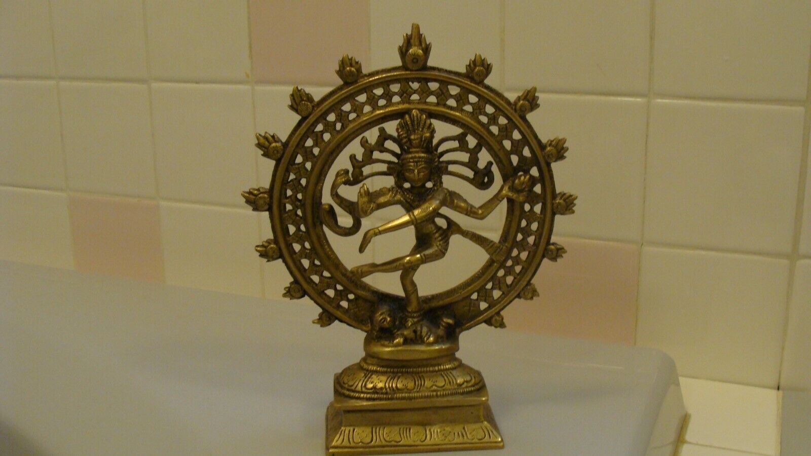Amazing Vintage Brass Hindu Tribal Dancing God Shiva Natraj Statue 7\