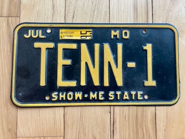1995 Missouri Vanity License Plate - Tenn-1/ Tennessee 1?