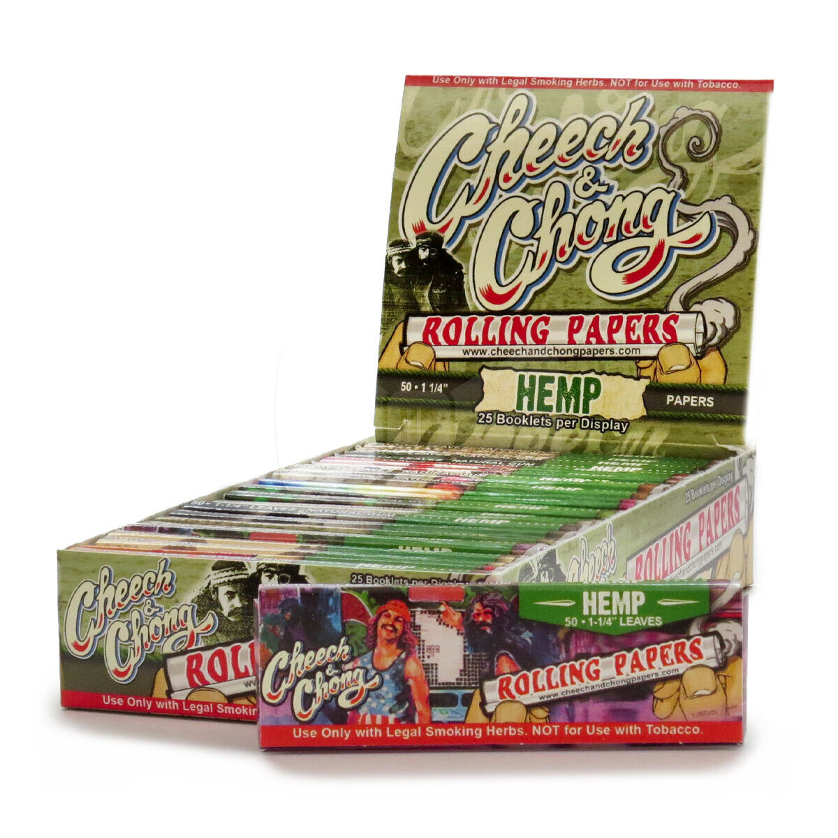 Cheech & And Chong Hemp 1 1/4 Box of Rolling Papers 25 Packs