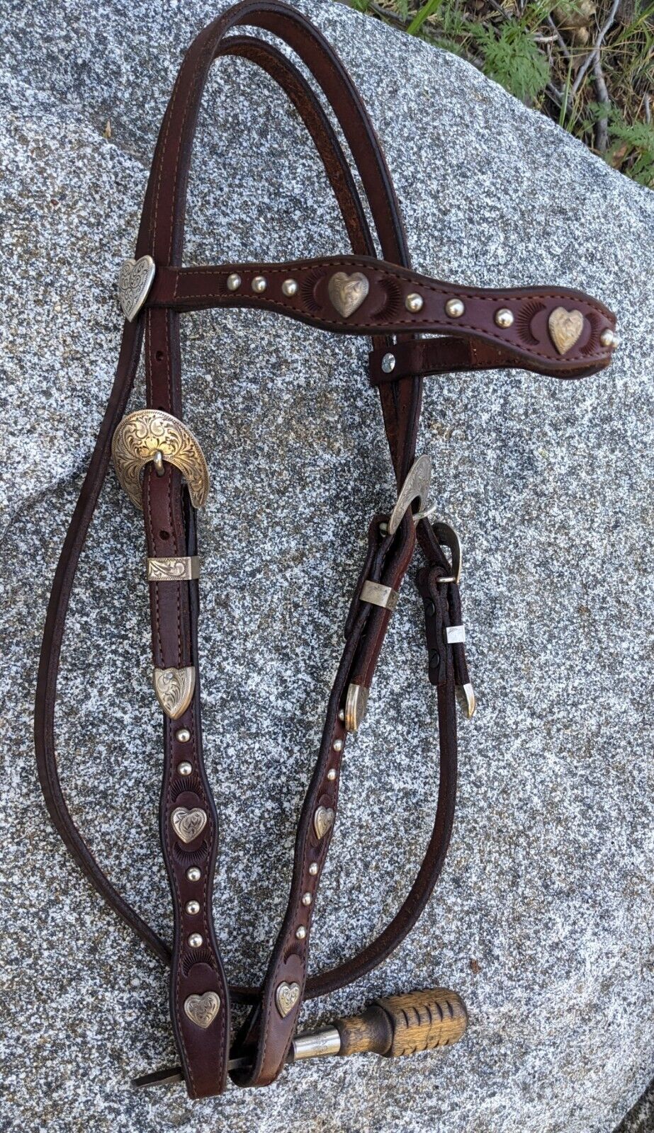 Absolutely Stunning Windmill Browband With All Matching Vintage Sterling Overlay