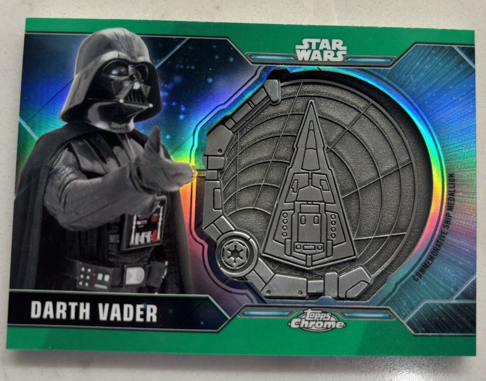 Darth Vader topps chrome Card with Ship Medallion