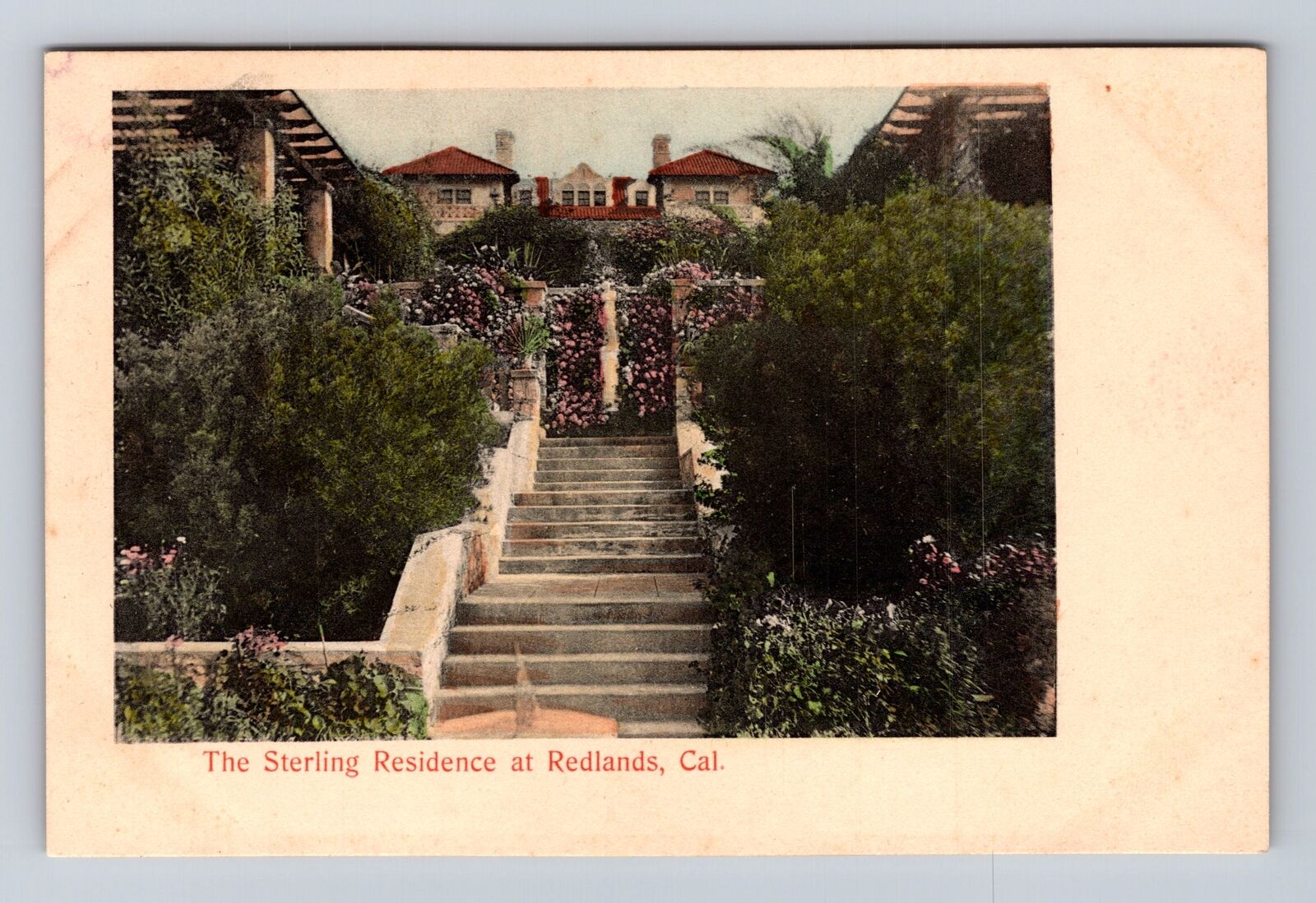 Redlands CA-California, Sterling Residence, Antique, Vintage Souvenir Postcard
