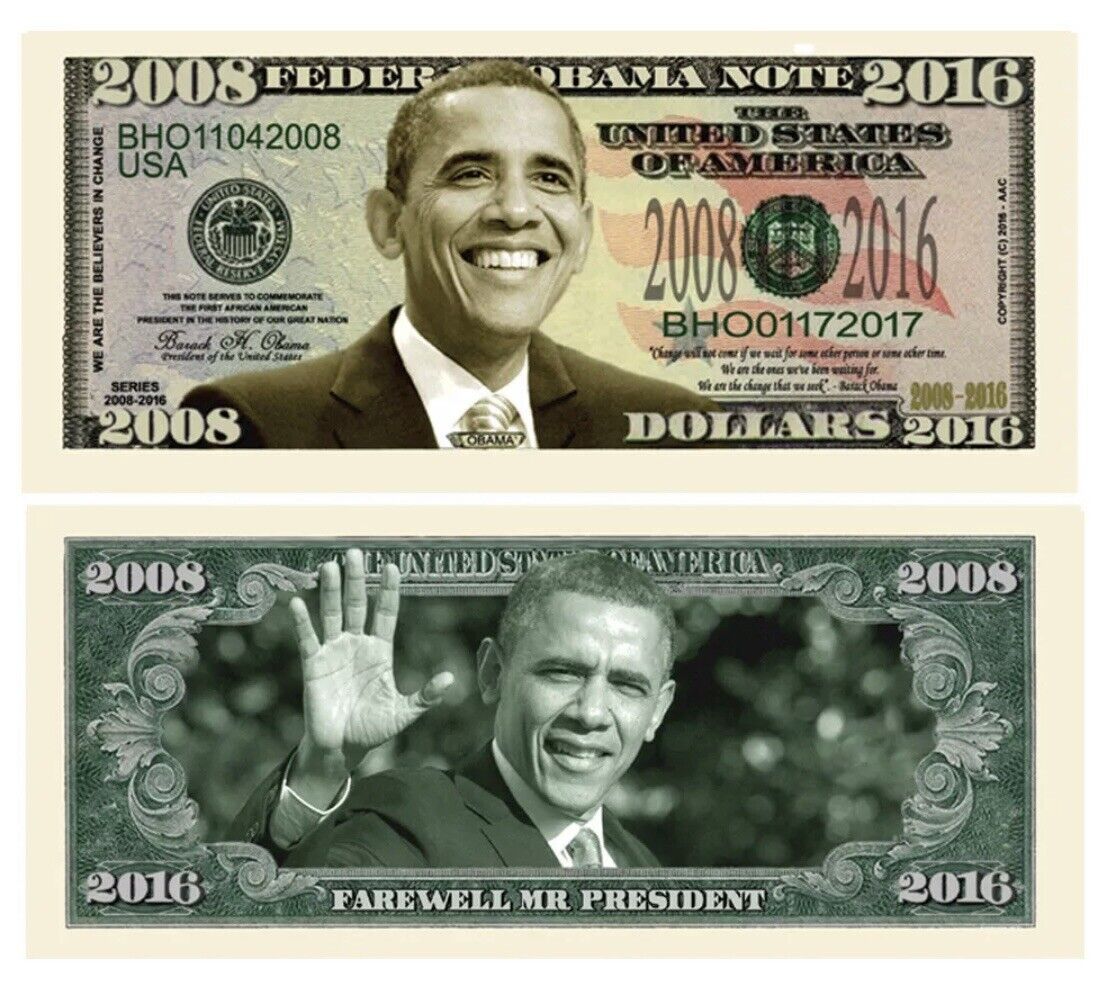 ✅ Pack of 10 President Barack Obama Farewell Collectible Novelty Dollar Bills ✅