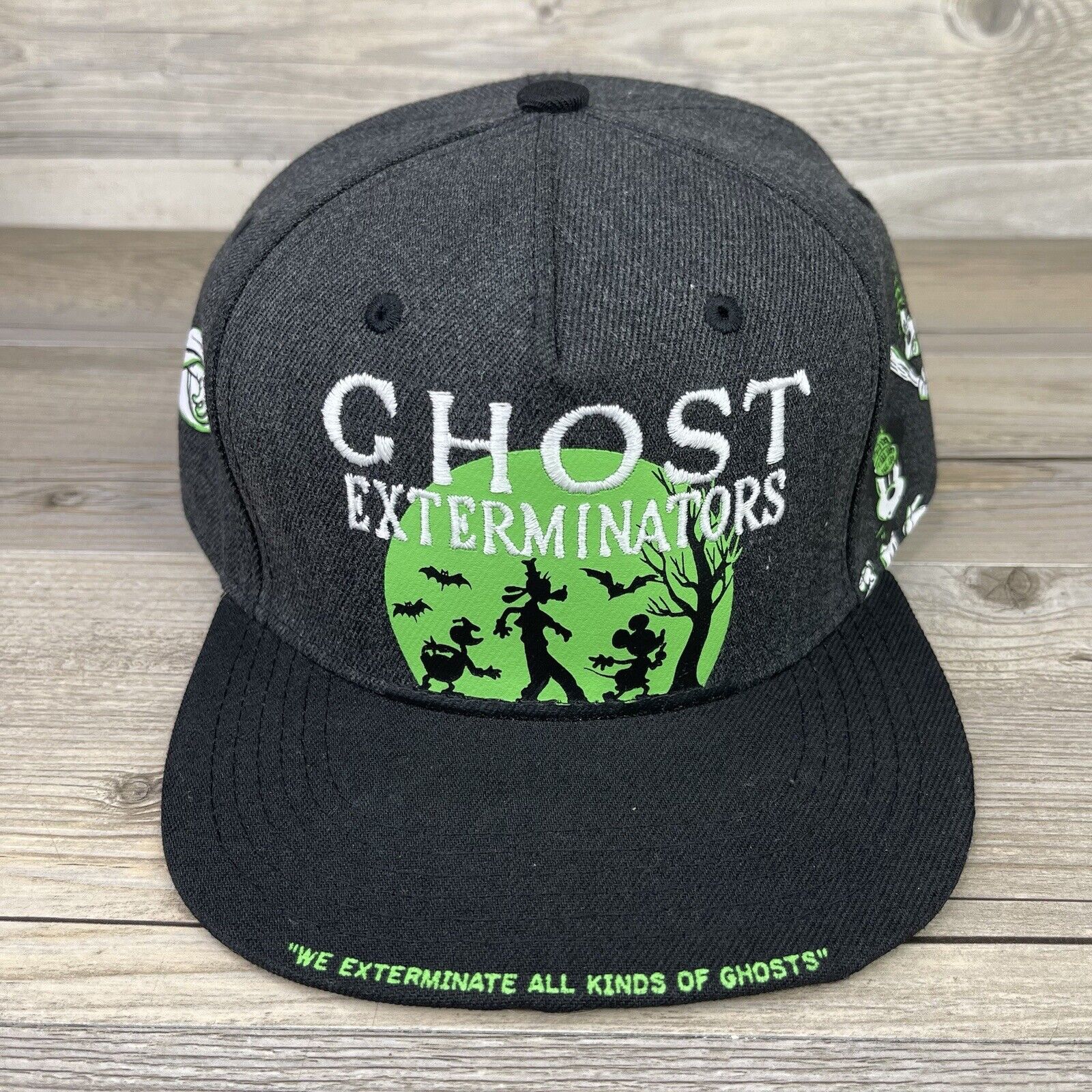 Disney 100 Hat Ghost Exterminator Adult Snapback Micky Halloween Haunted Mansion