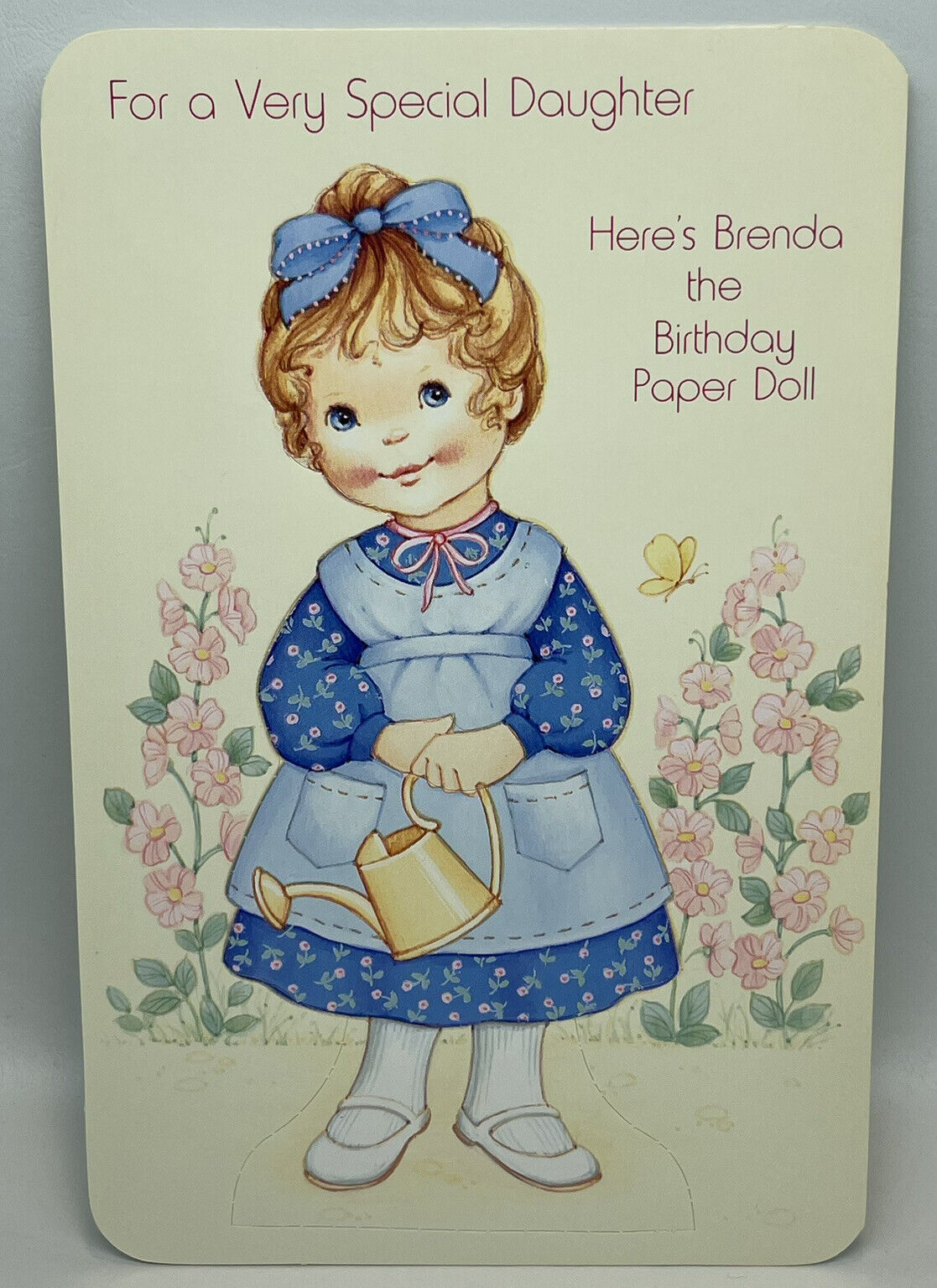 Vtg Paper Doll Daughter Birthday Greeting Card Dutch German Unused
