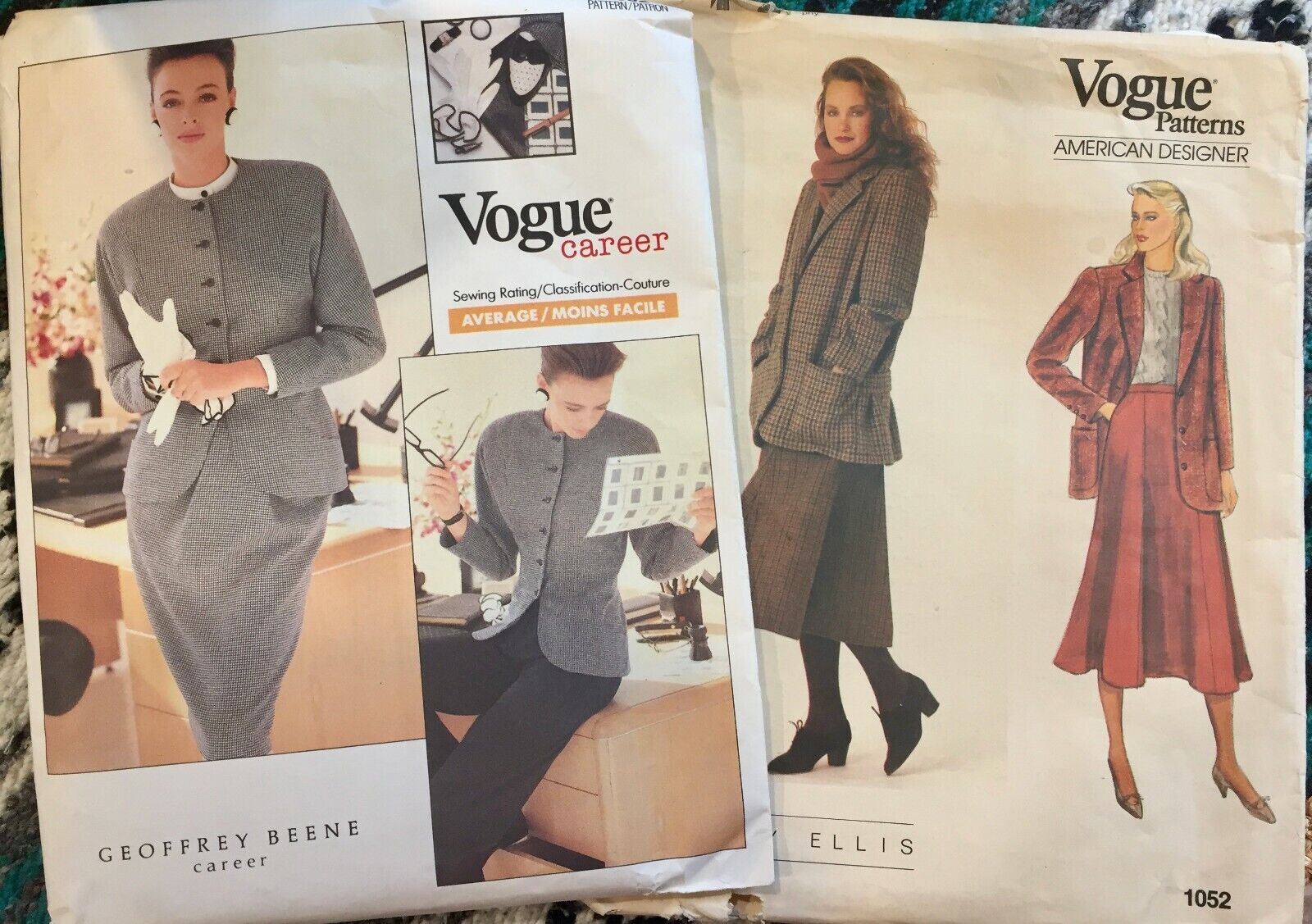 2 Vintage Vogue Sewing Patterns 2032, 1052  Unused 1988 sz 6-8-10