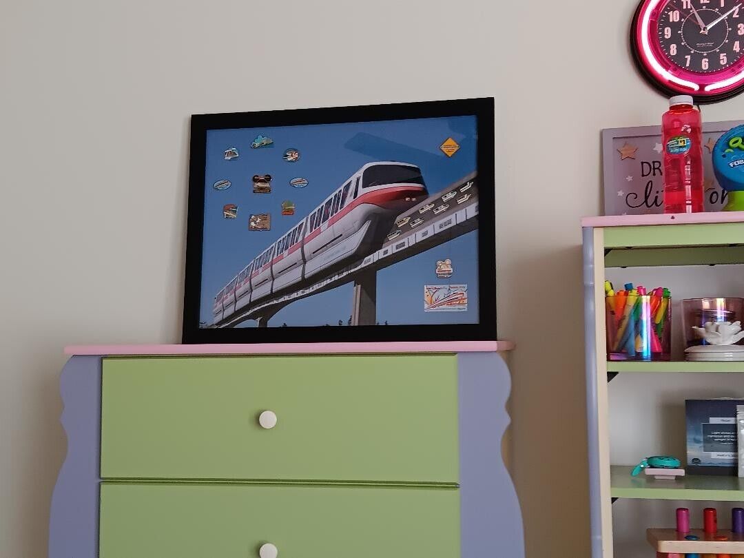 Professionally Framed Disney Monorail Pin Set - one of a kind with LE pins