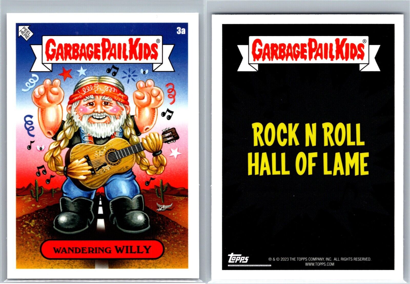 Willie Nelson Country Music On The Road Again Garbage Pail Kids GPK Spoof Card