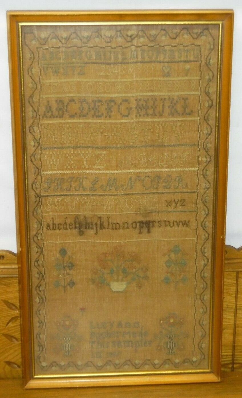 Antique 1820s Sampler - Lucy Ann Booher
