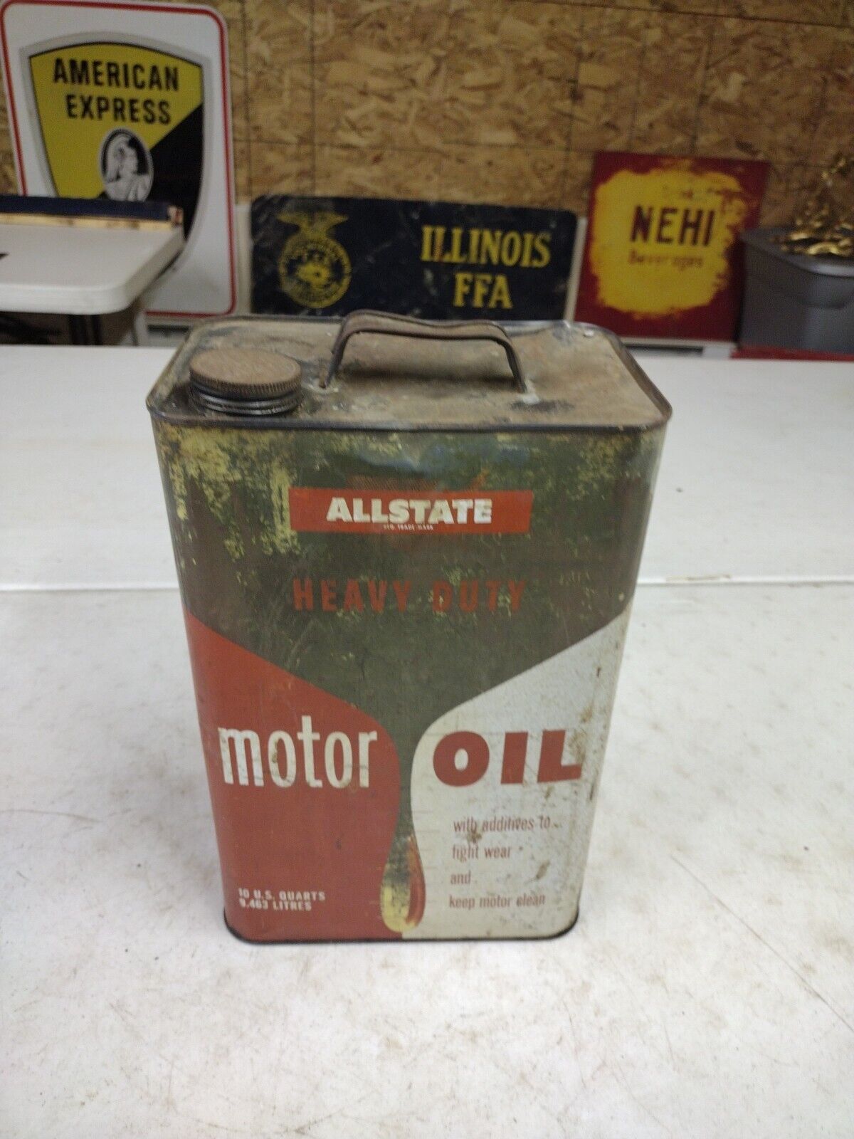 Vintage Allstate Motor Oil 2.5 Gallon Can