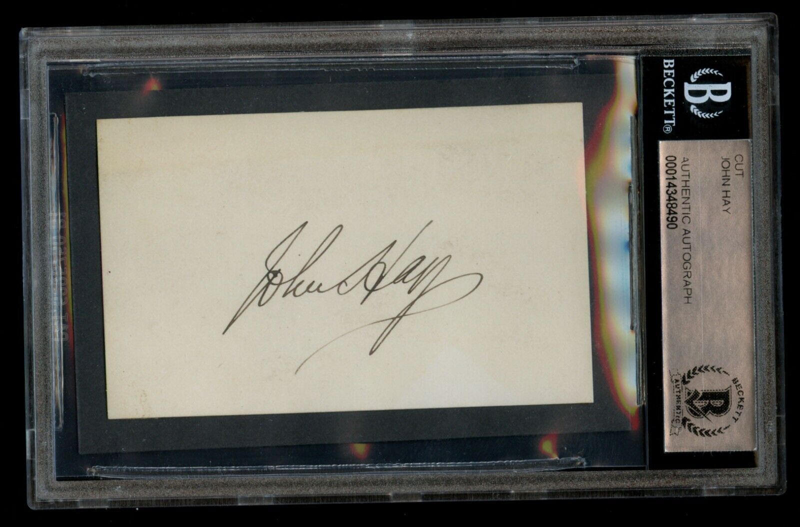 John Hay signed autograph auto 2x3 cut Secretary President Lincoln BAS Slabbed