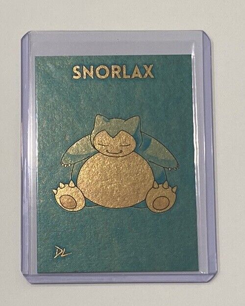 Snorlax Gold Plated Limited EditionArtist Signed Pokemon Trading Card 1/1