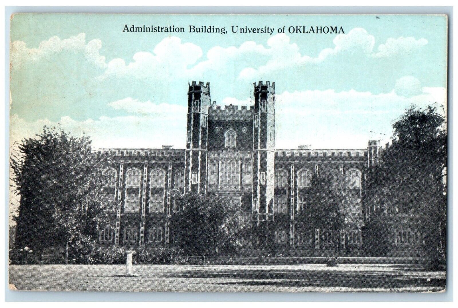 c1910 Administration Building Exterior University Oklahoma OK Vintage Postcard