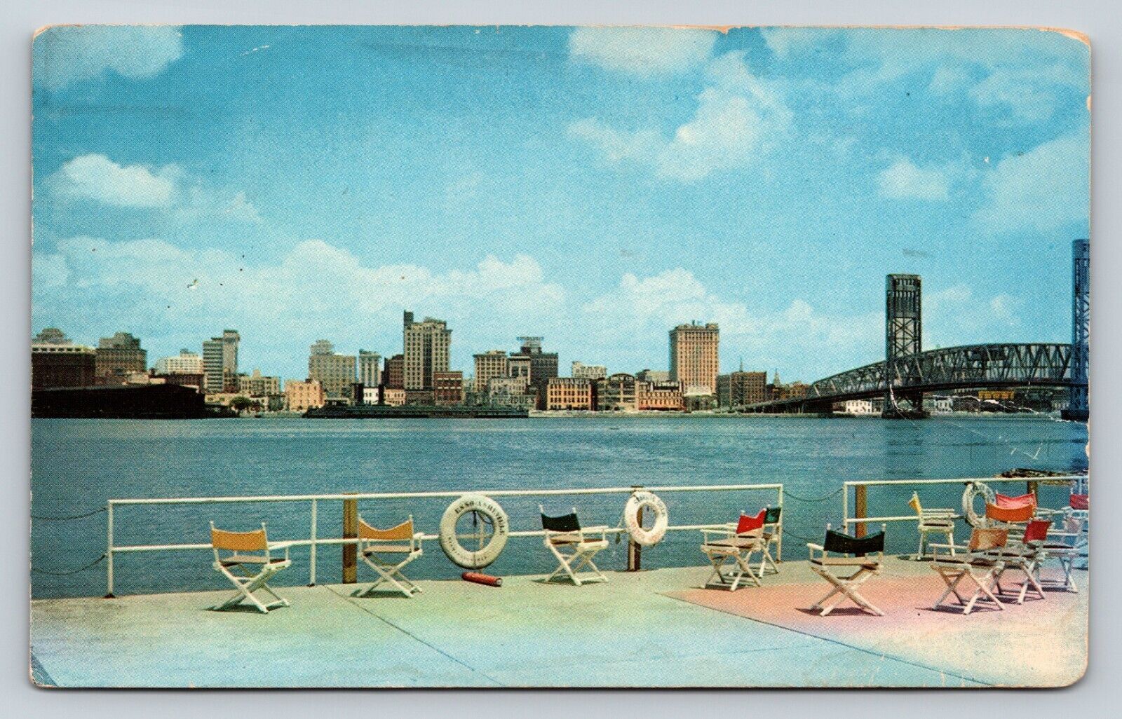 c1957 Skyline Of Jacksonville Florida FL  St. John\'s River VINTAGE Postcard