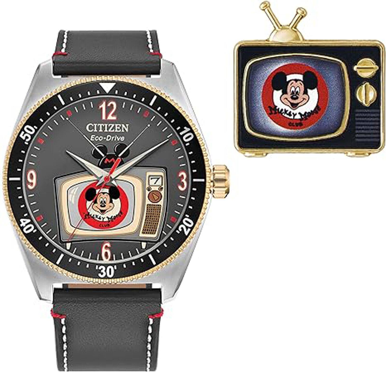 Citizen Eco-Drive Special Edition Disney 100 Mickey Mouse Club Watch and Pin Box