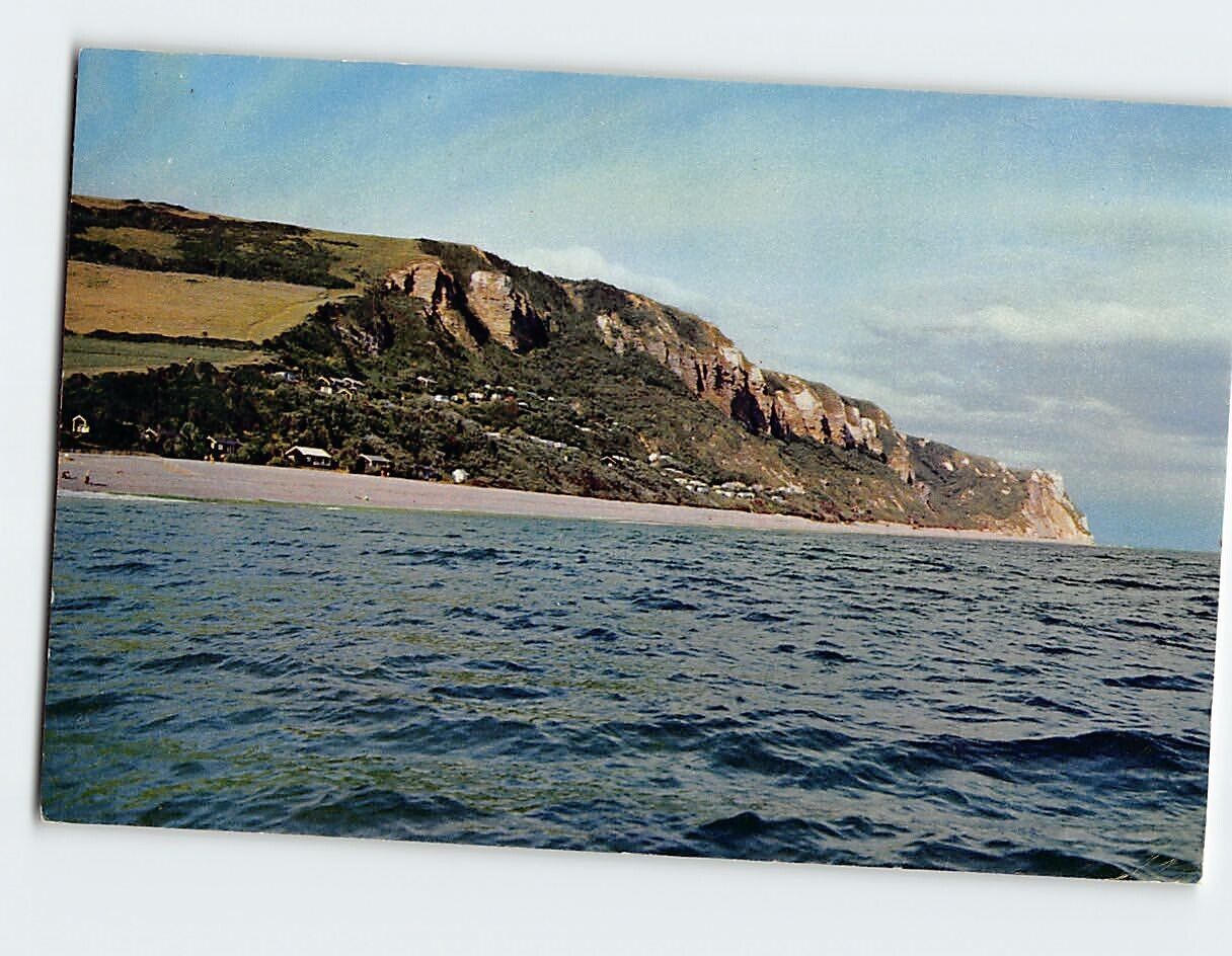 Postcard Branscombe Beach from the Sea, Branscombe, England