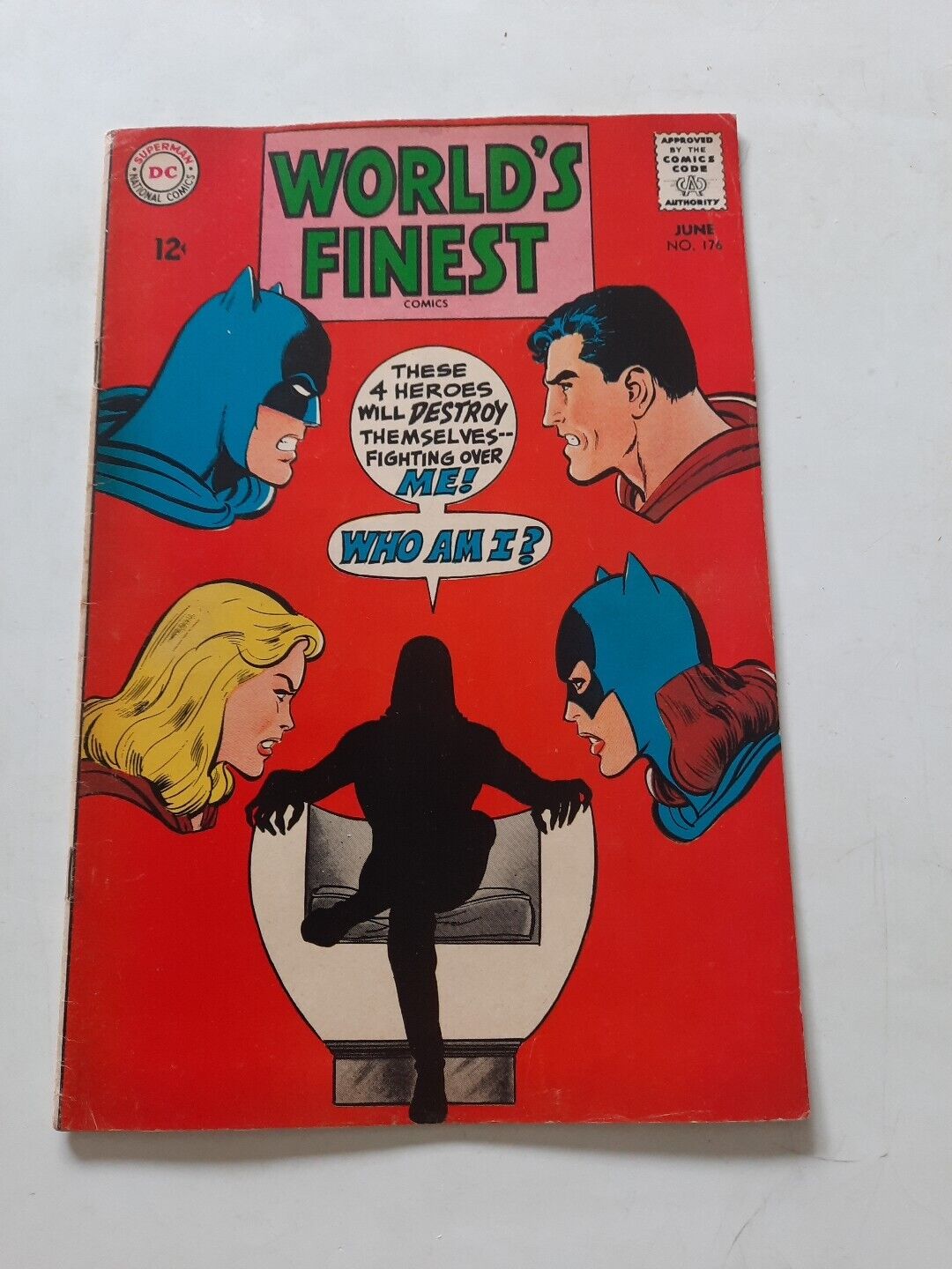 1968 World's Finest #176 Comic Book / DC /Retro/ Neal Adams Red Cover