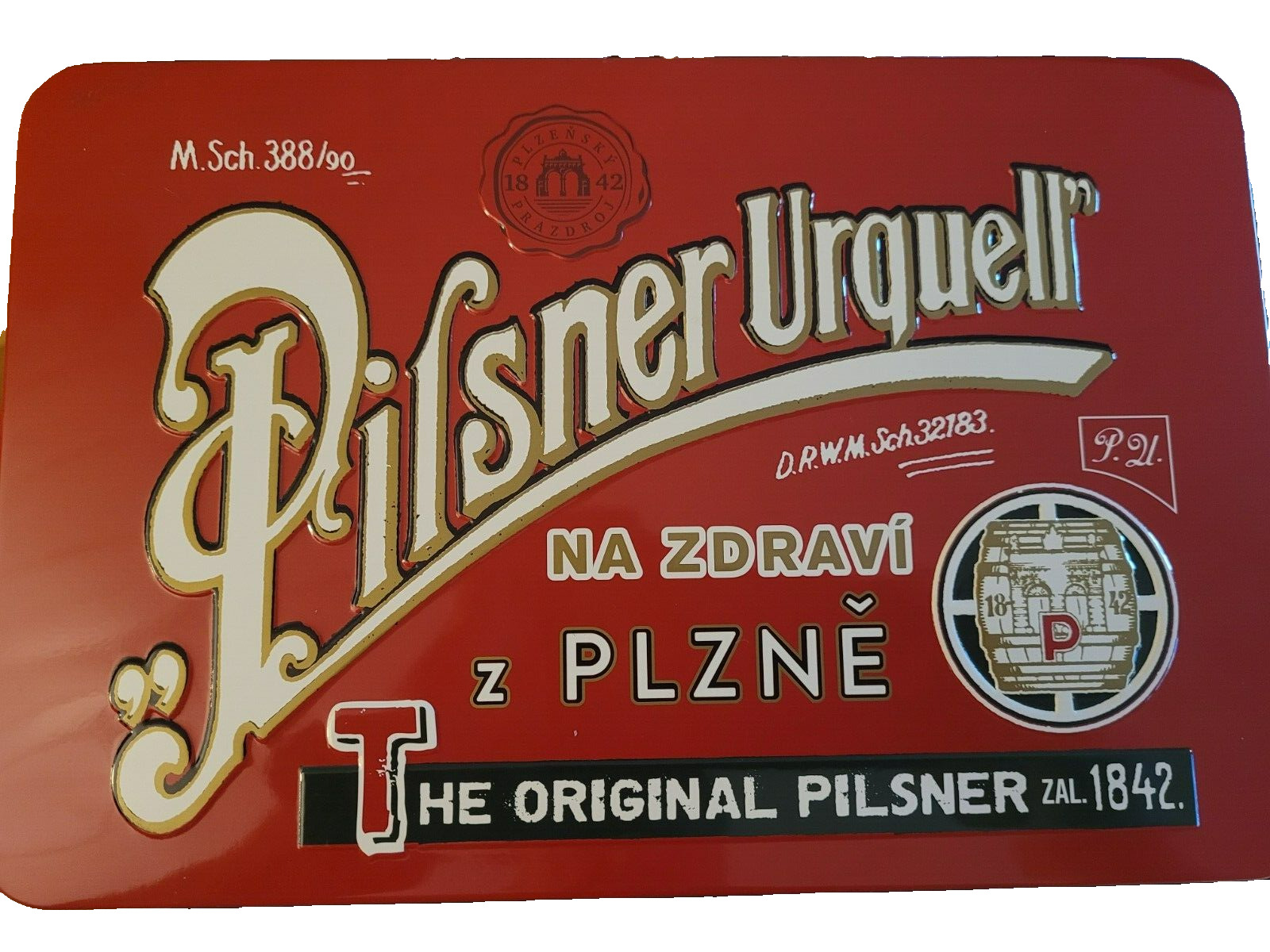 PILSNER URQUELL Beer Red Metal Lunch Box