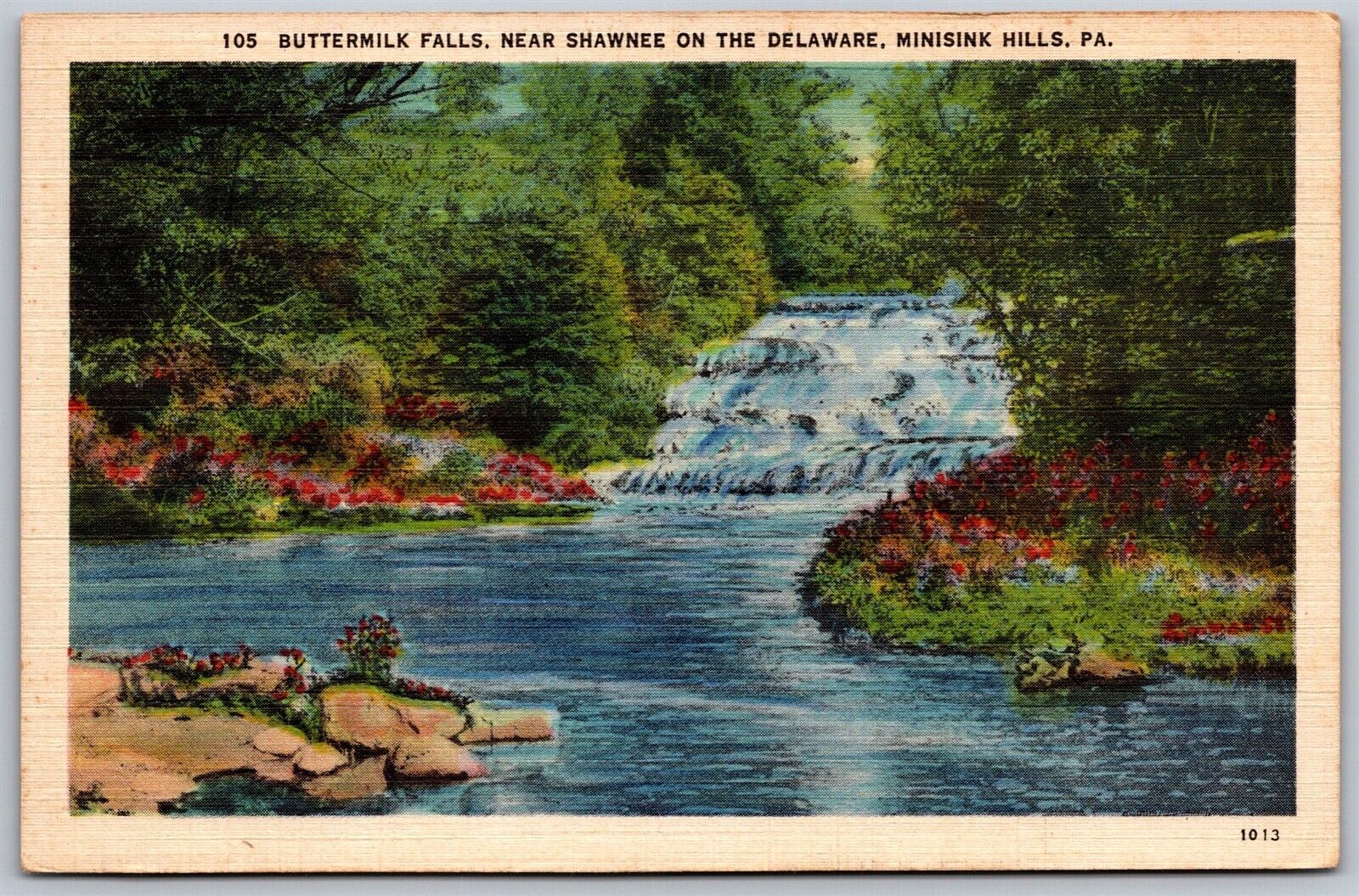 Vtg Minisink Hill Pennsylvania PA Buttermilk Falls Shawnee on Delaware Postcard