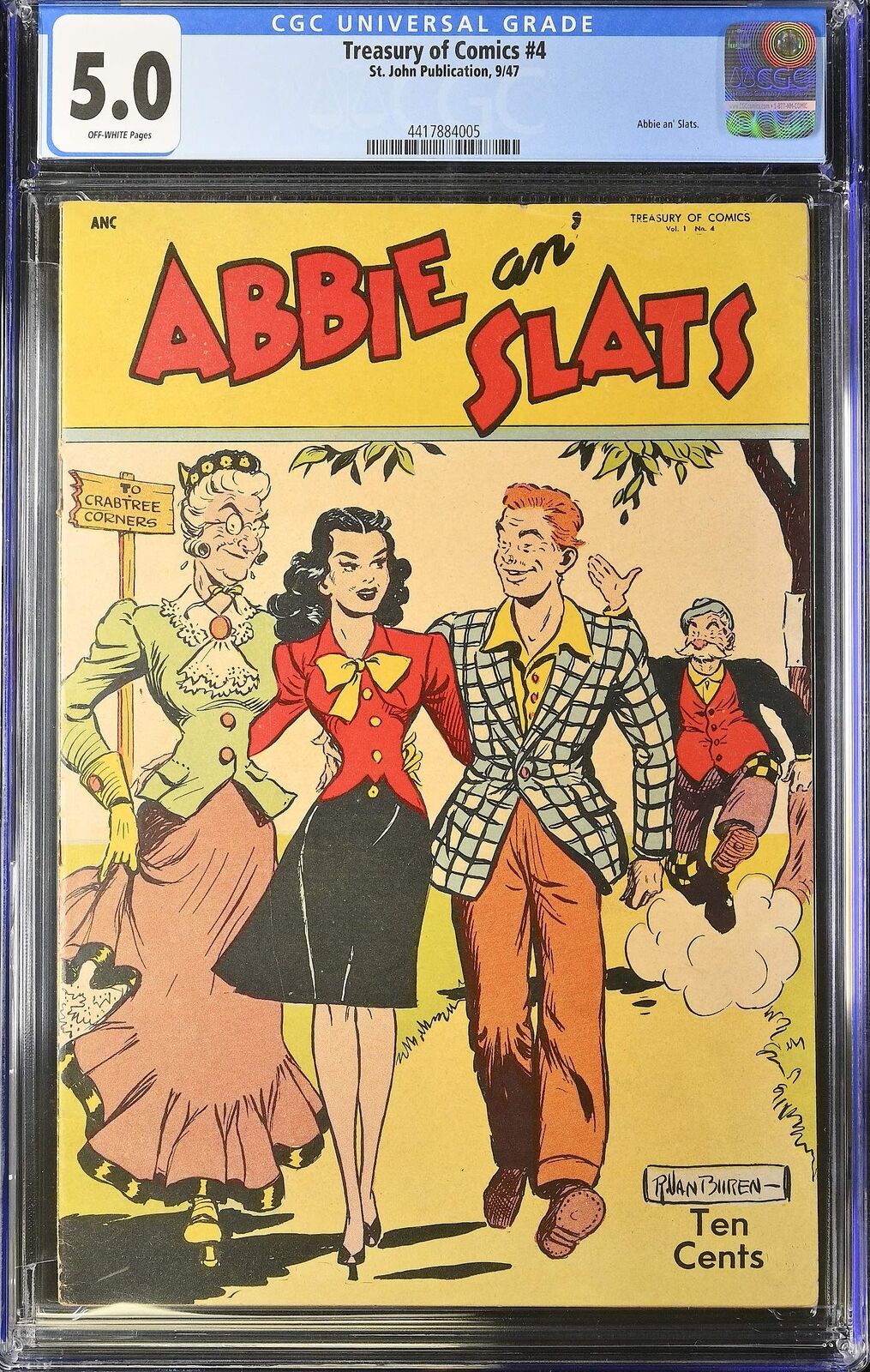 Treasury of Comics Abbie an' Slats #4 St. John 1948 5.0 VG/FN CGC Graded Comic