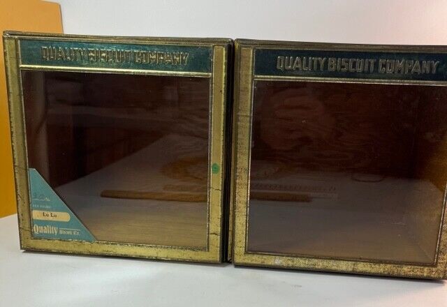 Antique Quality Biscuit Co. Double Glass Front Store Advertising Case Original