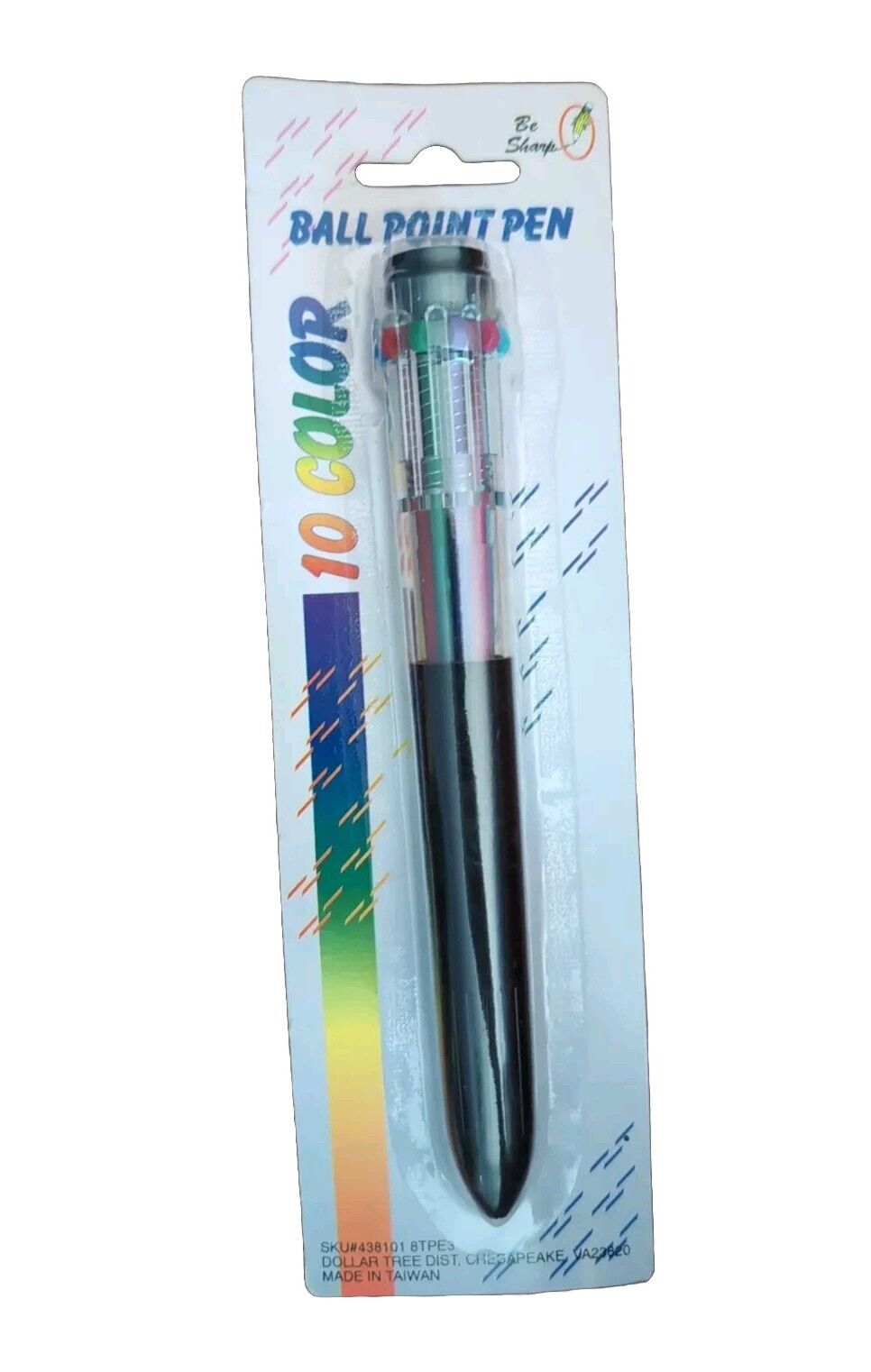 Vintage Black Colored Plastic Retractable Ball Point Pen 10-in-1 Dollar Tree NOS