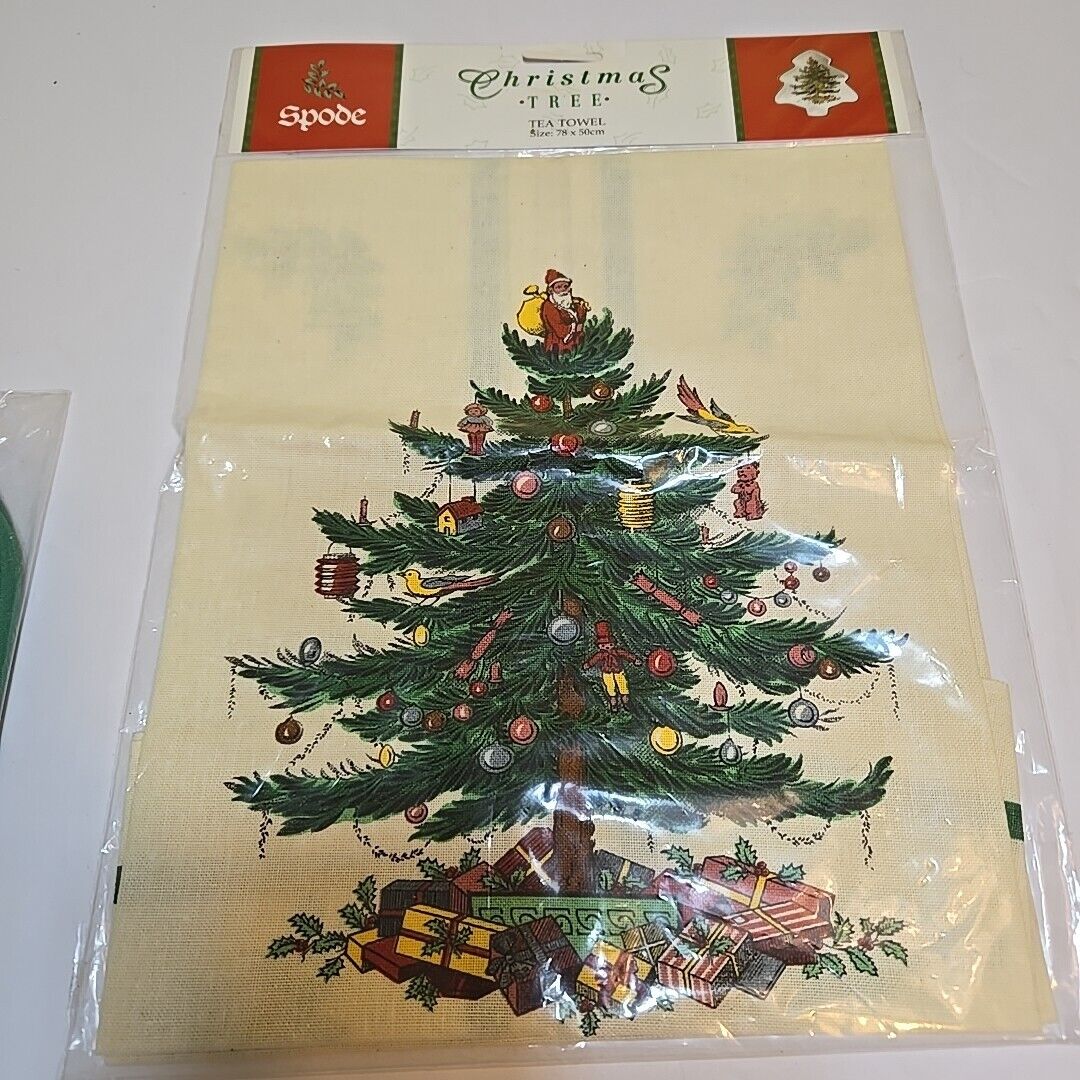 SPODE~Christmas Tree~Tea Towel 78x50cm~100% Cotton Vintage NIP