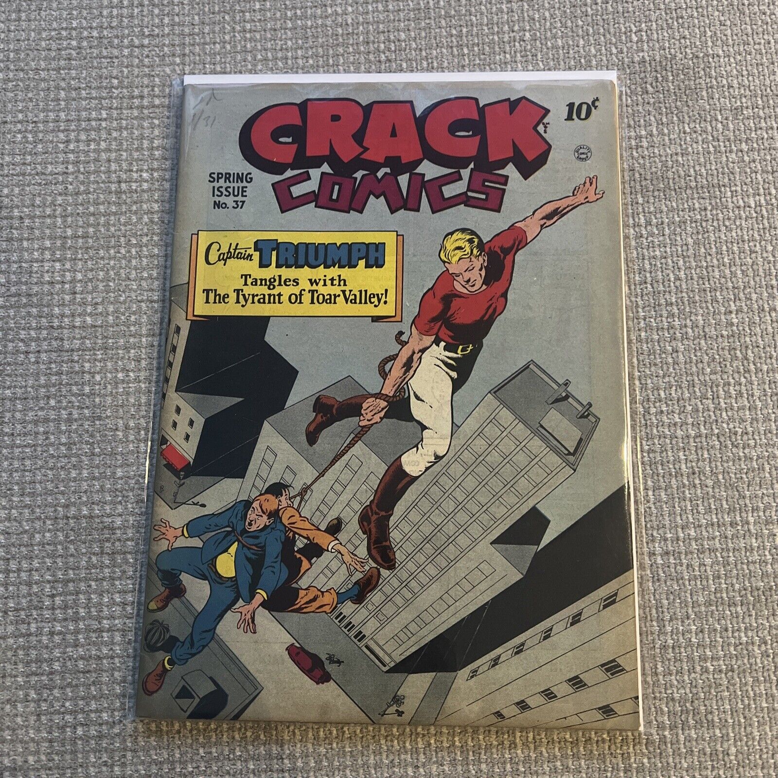 Crack Comics #37 Quality 1945 Captain Triumph Golden Age HTF Nice