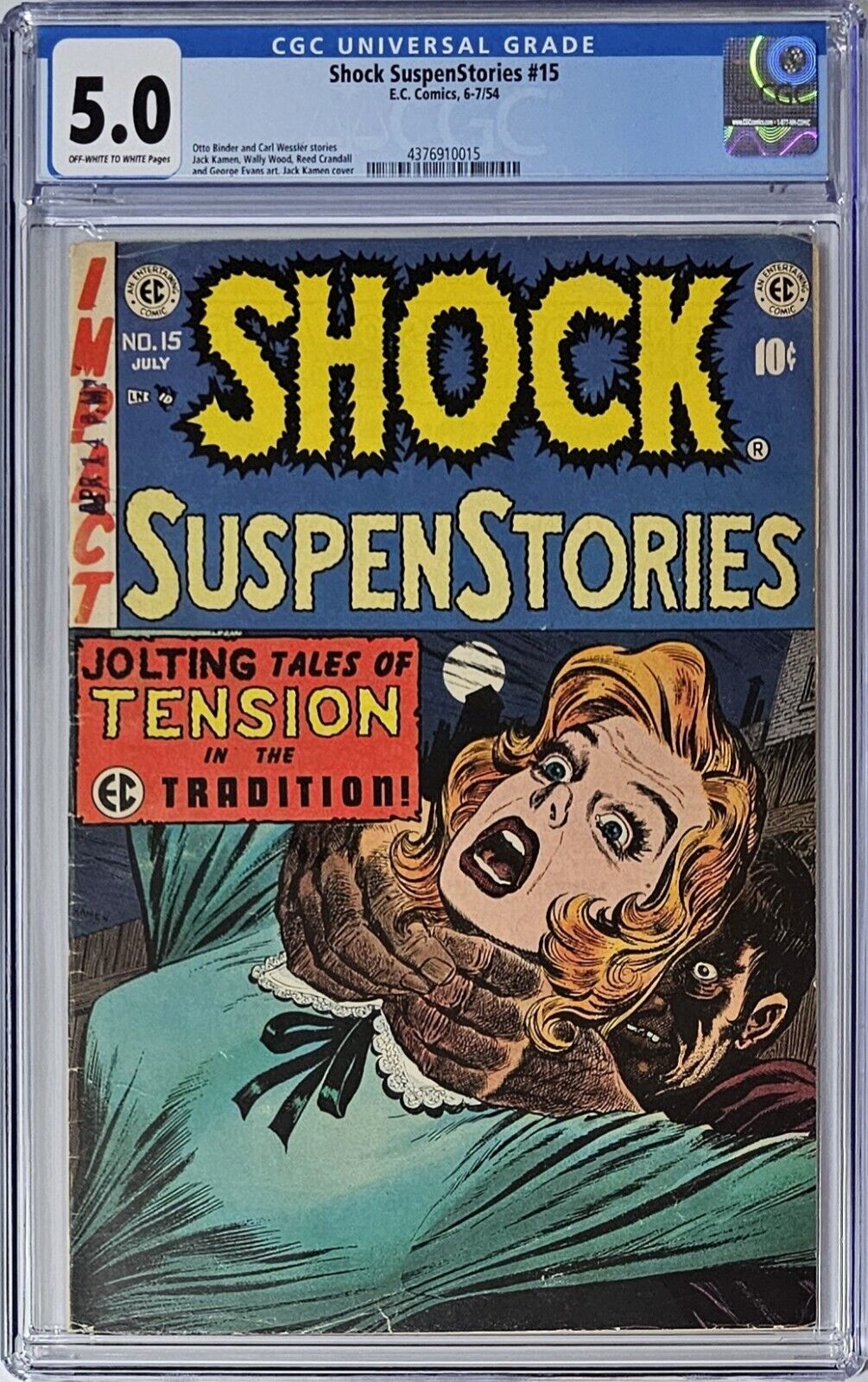Shock SuspenStories #15 CGC 5.0 E.C. Comics 1954 Golden Age Pre-Code Horror 