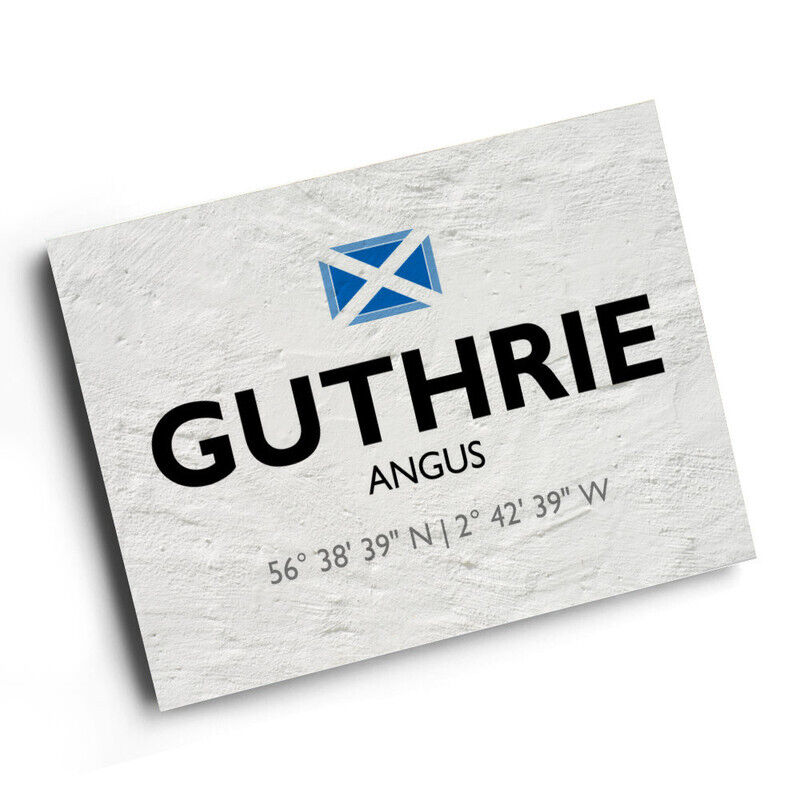 A3 PRINT - Guthrie, Angus, Scotland - Lat/Long NO5650