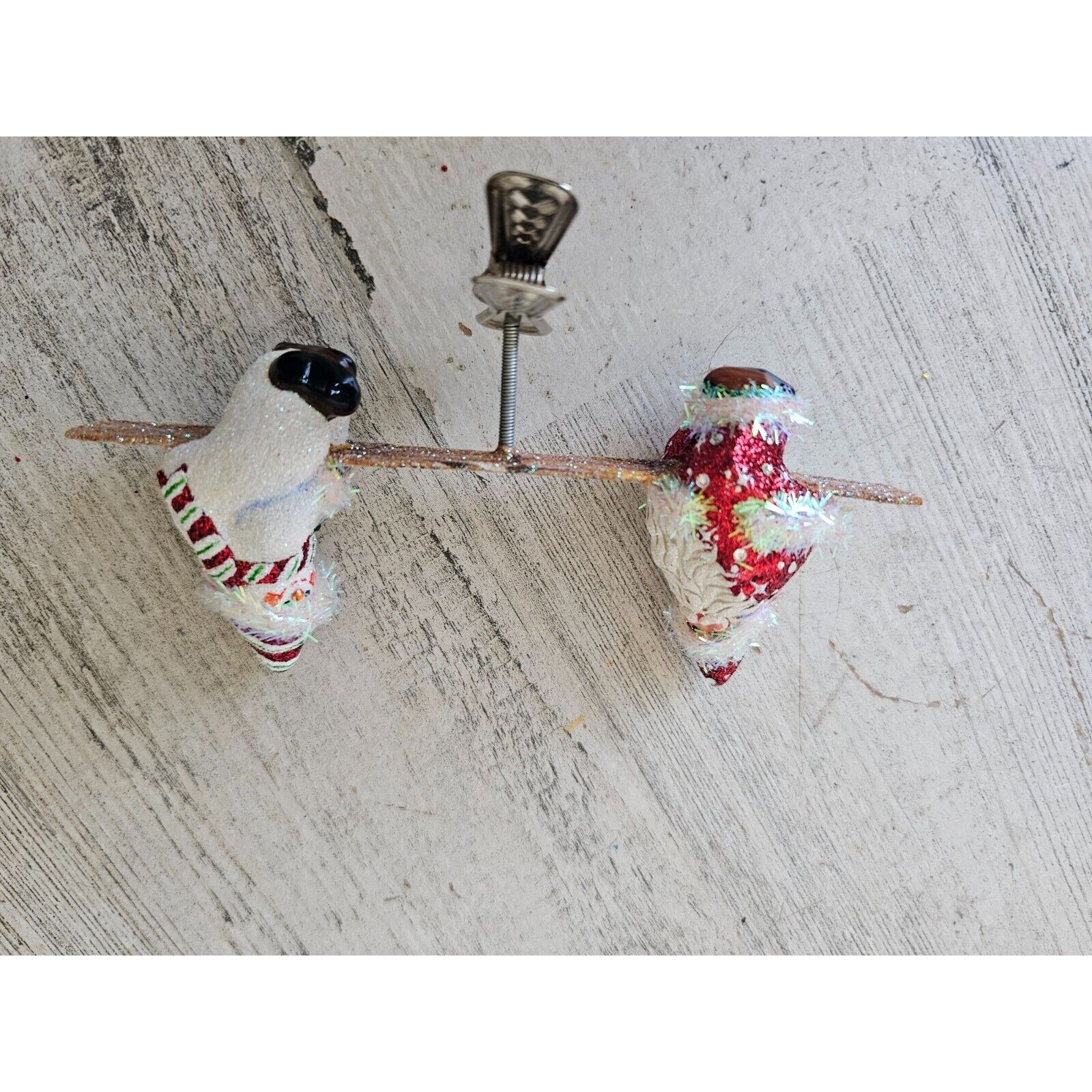 Patricia Breen all things equal seesaw clip ornament snowman Santa glitter mini