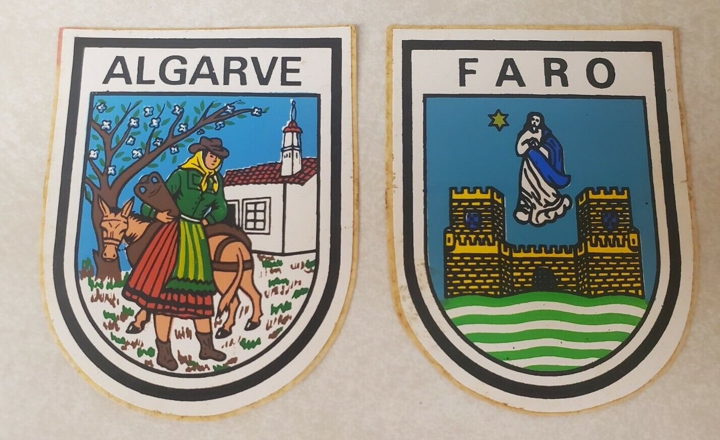Vintage Original Suitcase Trunk Travel Sticker Decals Portugal: Algarve & Faro