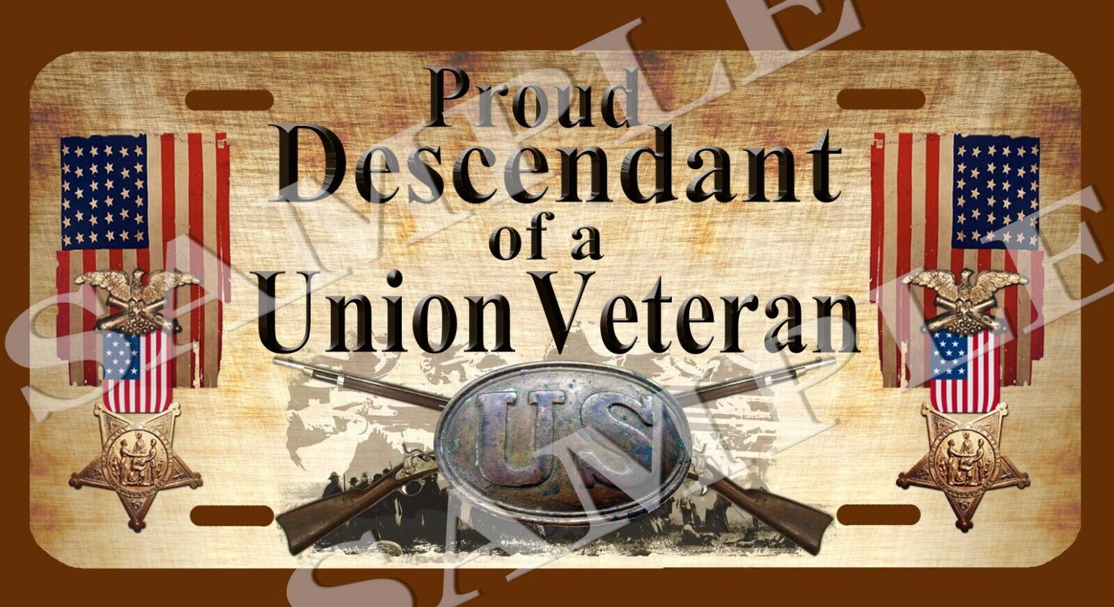 Proud Descendant of a Union Vet American Civil War Themed vehicle license plate
