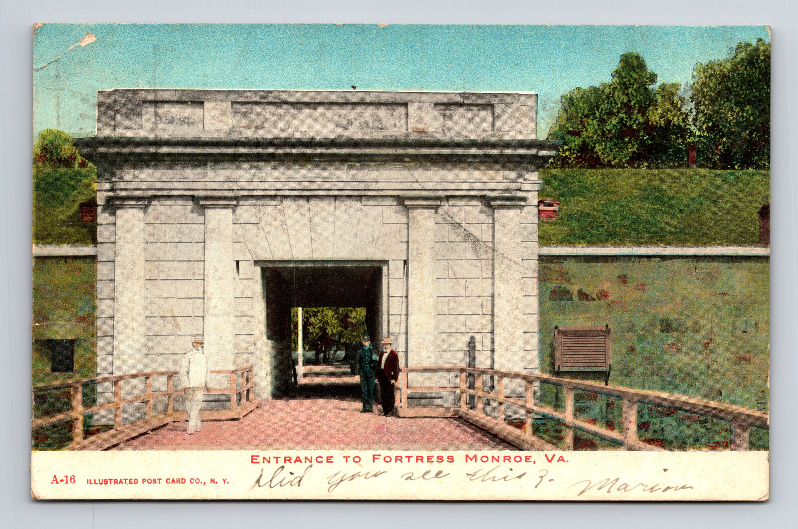 1908 Entrance to Fortress Monroe VA Illustrated Post Card Co IPCC IPCN Postcard
