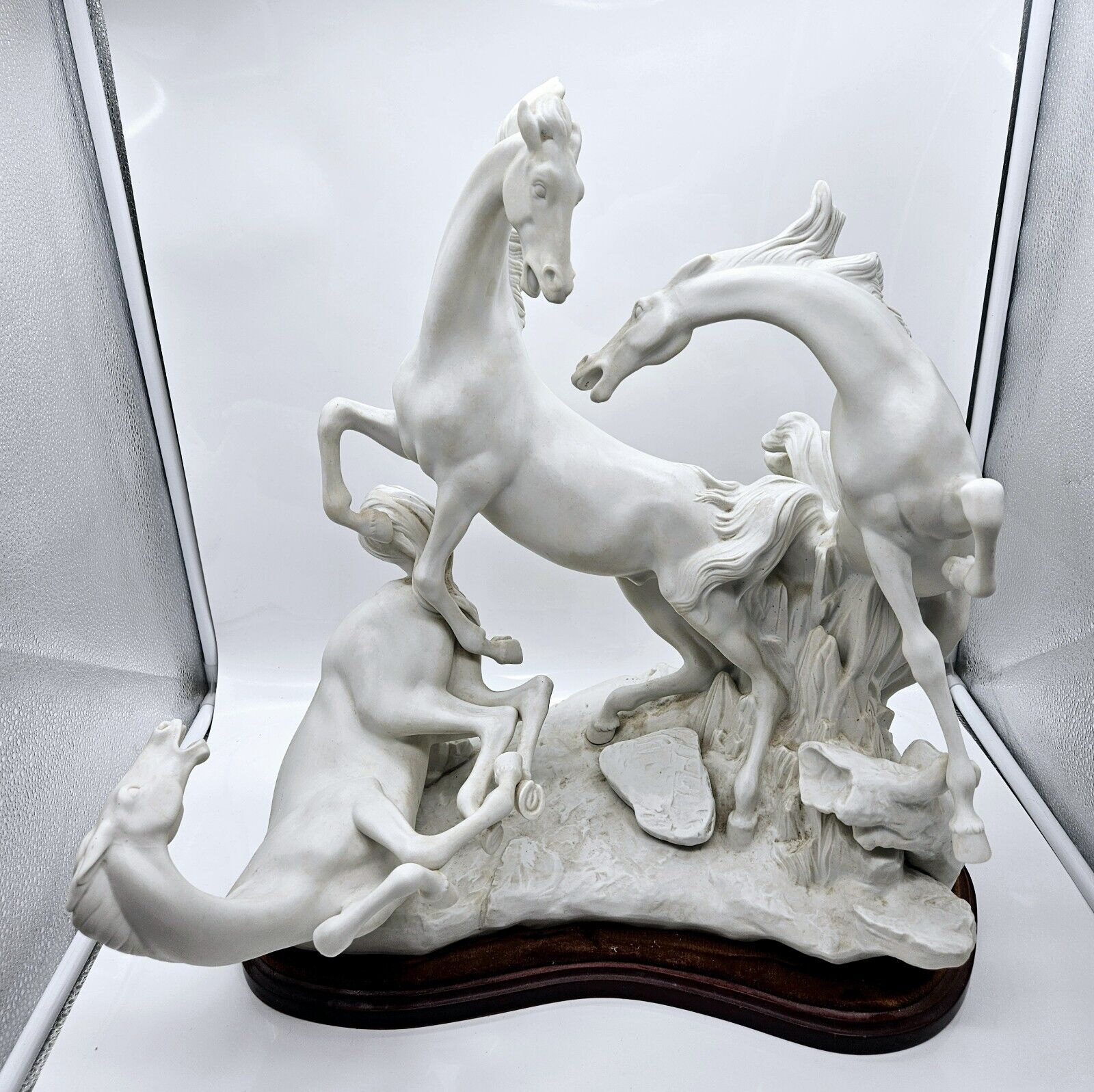 Lladro Horse Group in White Porcelain Figurine 1022 Large Matte 18\