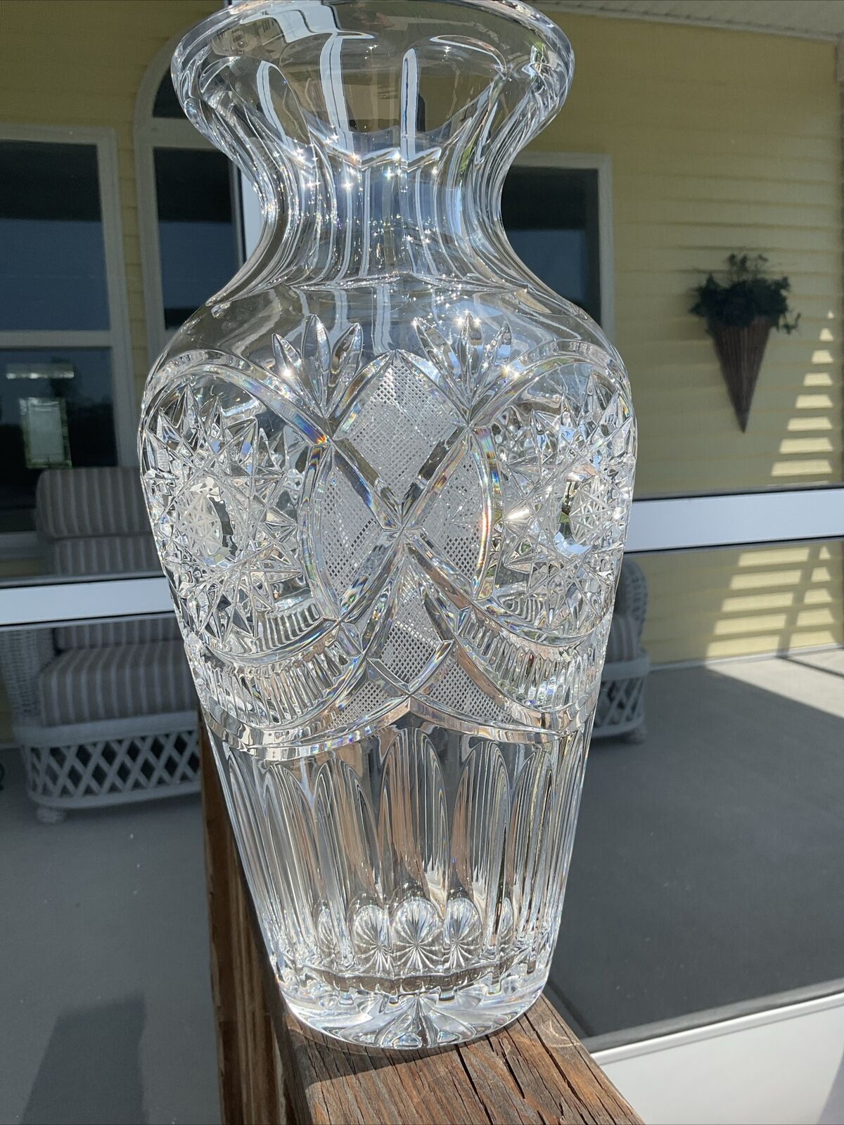 Vintage Crystal Large Vase~12 3/4”~EUC