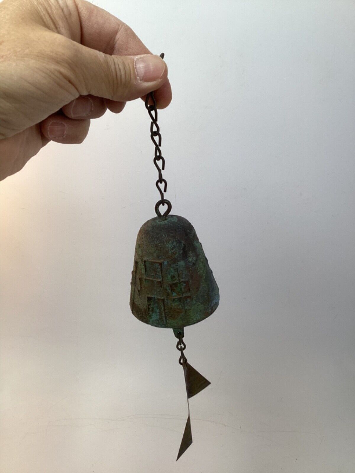 Vintage Paolo Soleri Cast Bronze Bell Wind Chime, rare tiny 7” (M1)