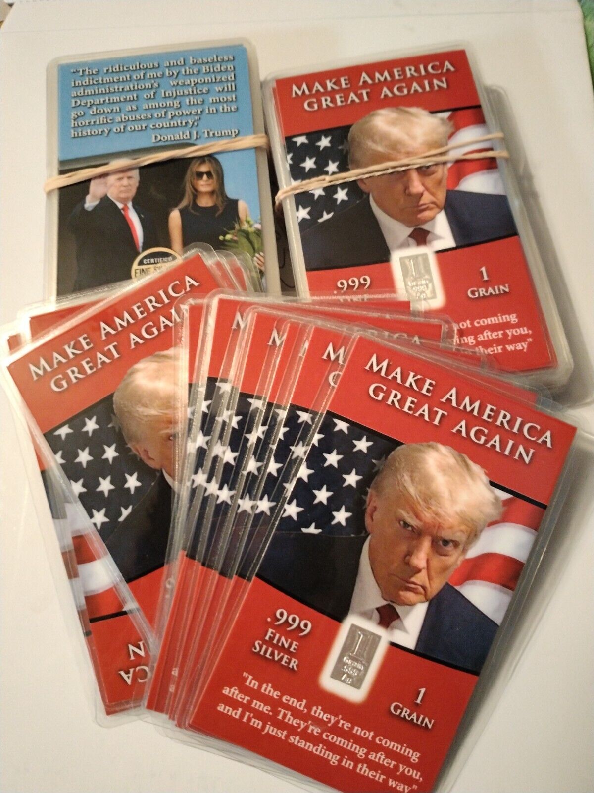 President Donald Trump Mugshot Make America Great Again Silver Bullion Bar Card