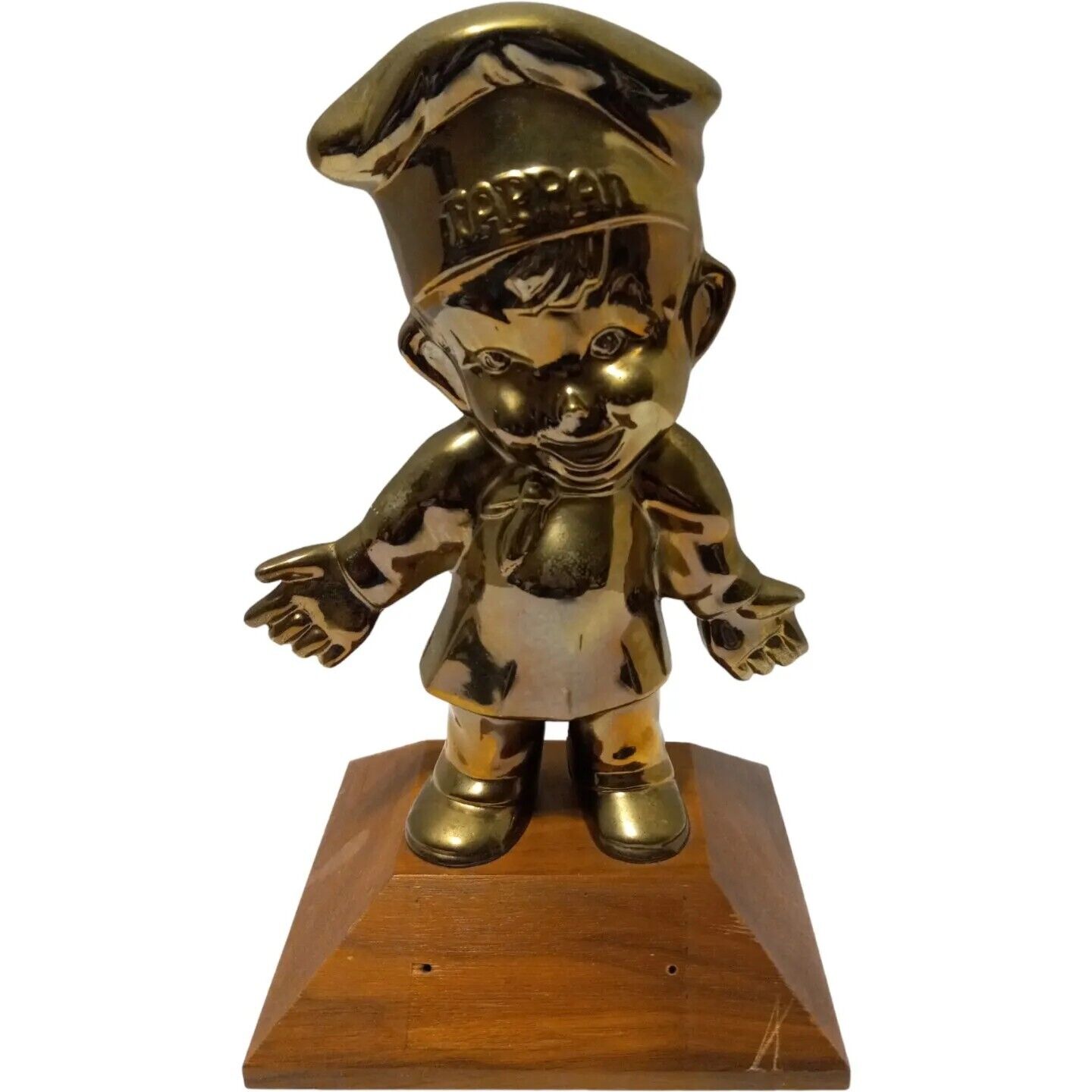 Tappan Little Chef Vintage Brass Metal Advertising Character award vtg