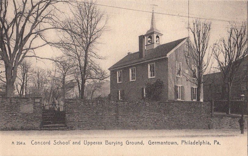 Postcard Concord School Upperax Burying Ground Germantown Philadelphia PA 